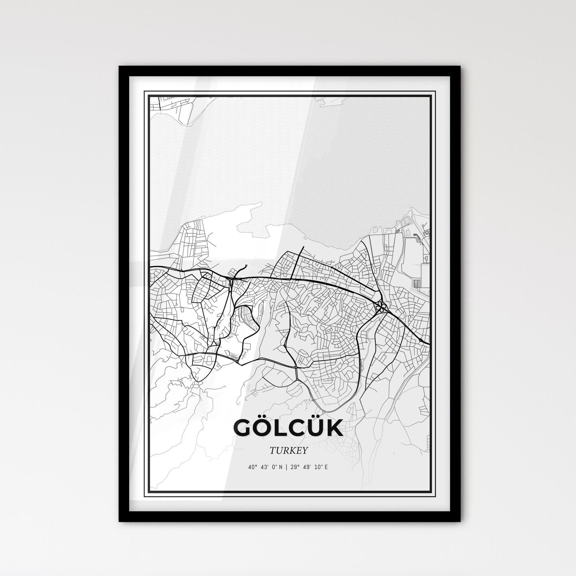 Gölcük Turkey - Scandinavian Style City Map for Modern Home Decor