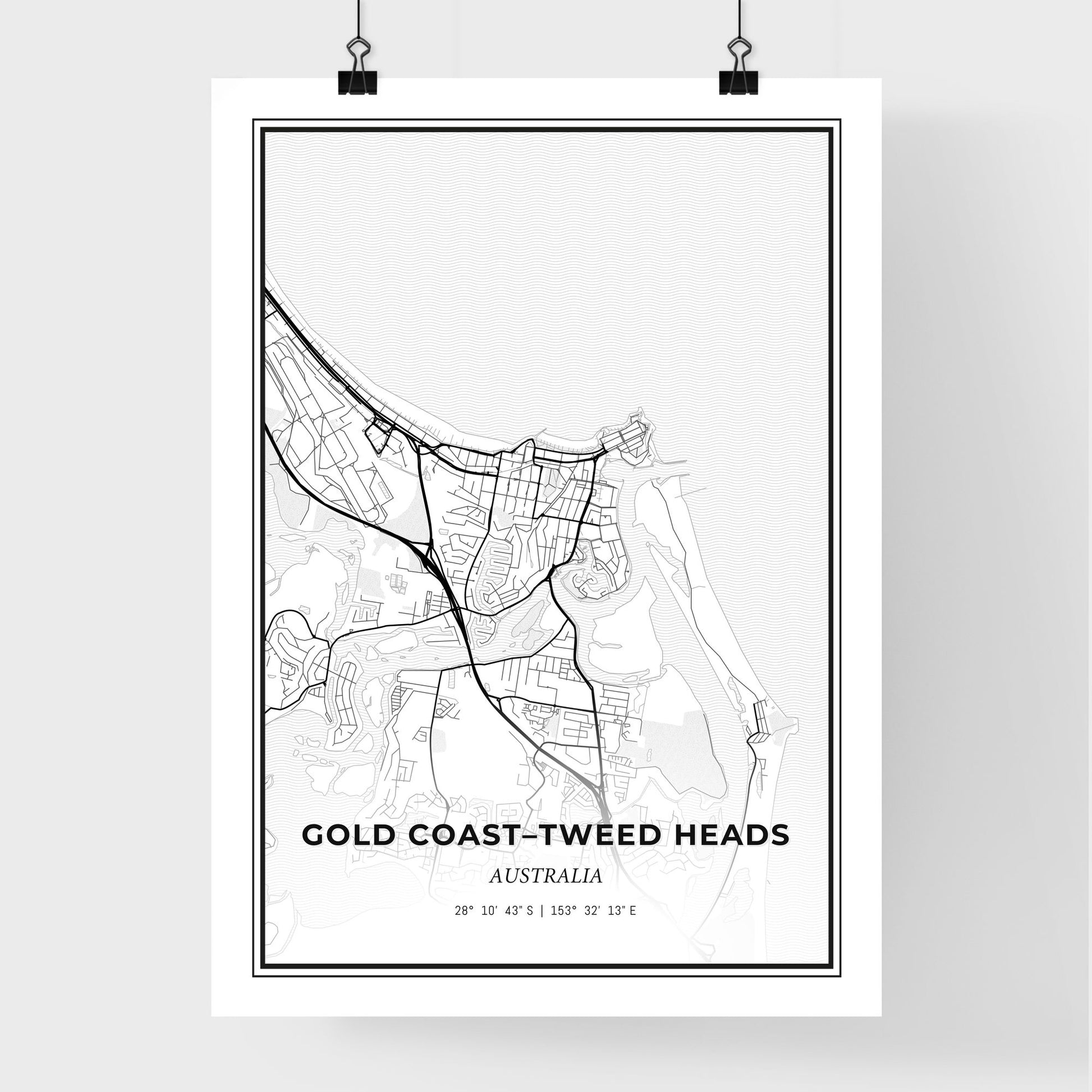 Gold Coast–Tweed Heads Australia - Premium City Map Poster