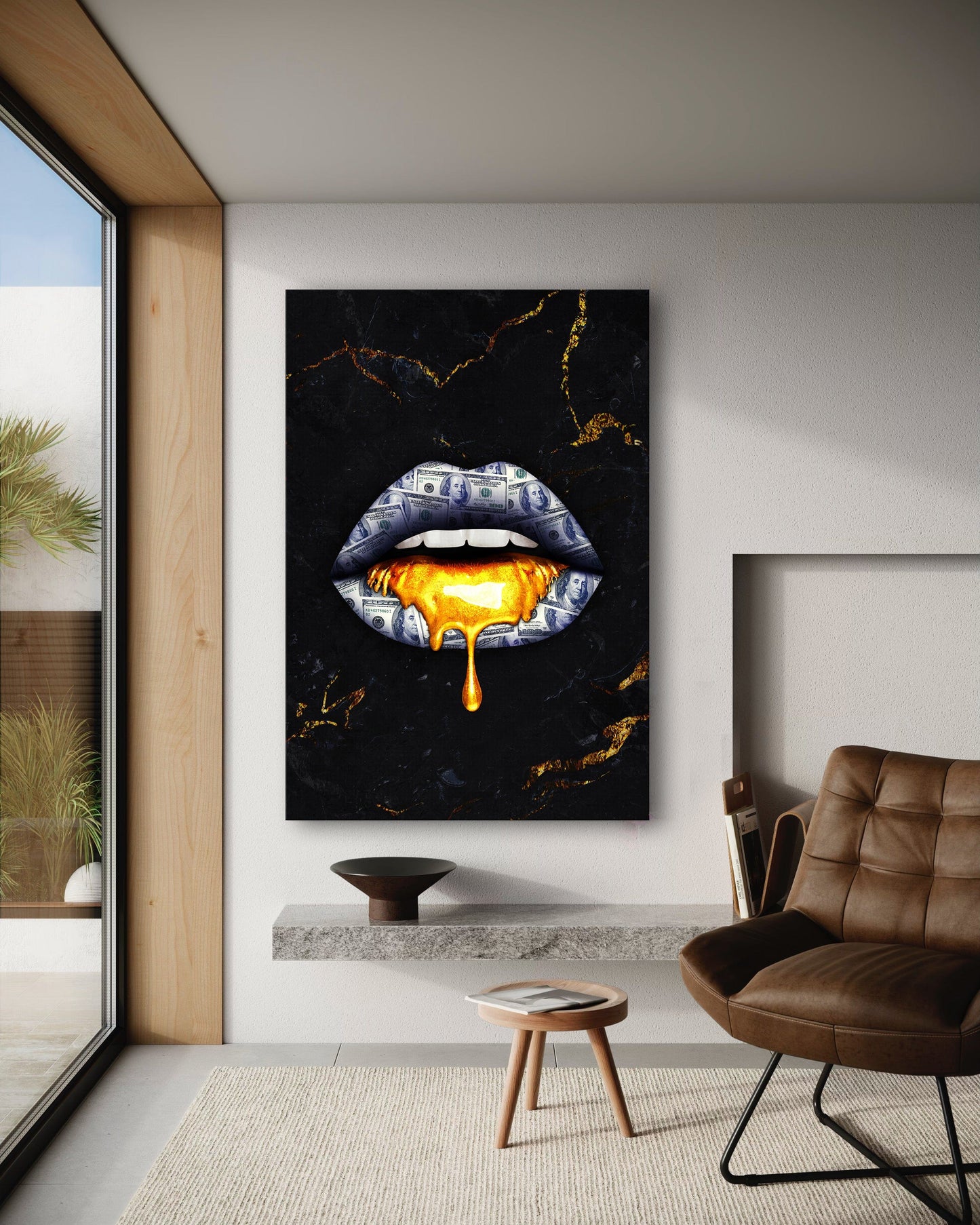 Golden Kiss - Leinwandbild Luxuriös