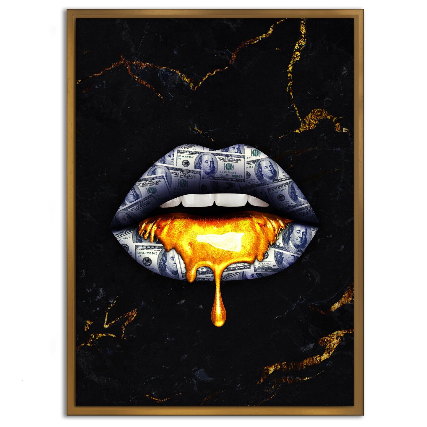 Golden Kiss - Leinwandbild Luxuriös