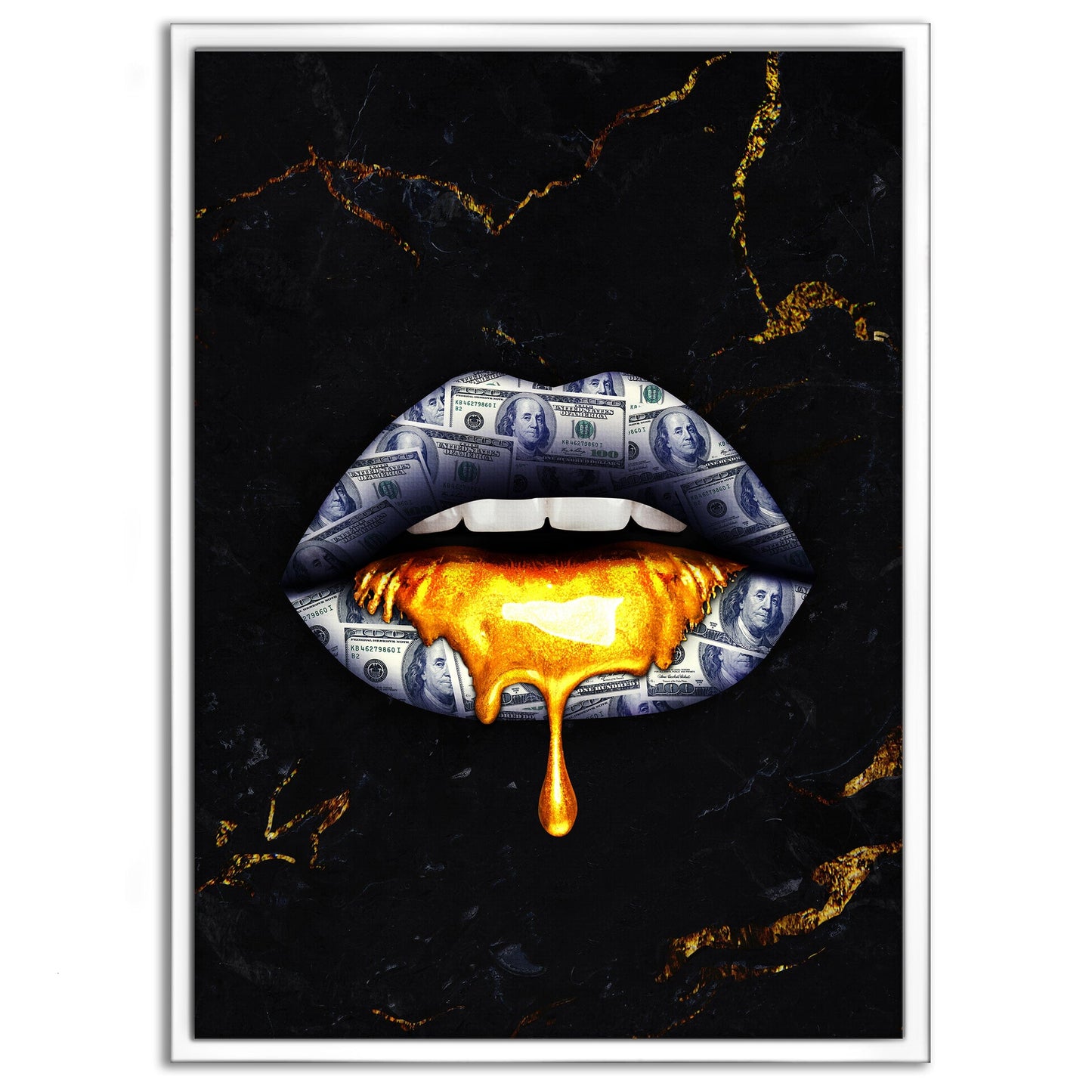 Golden Kiss - Leinwandbild Luxuriös
