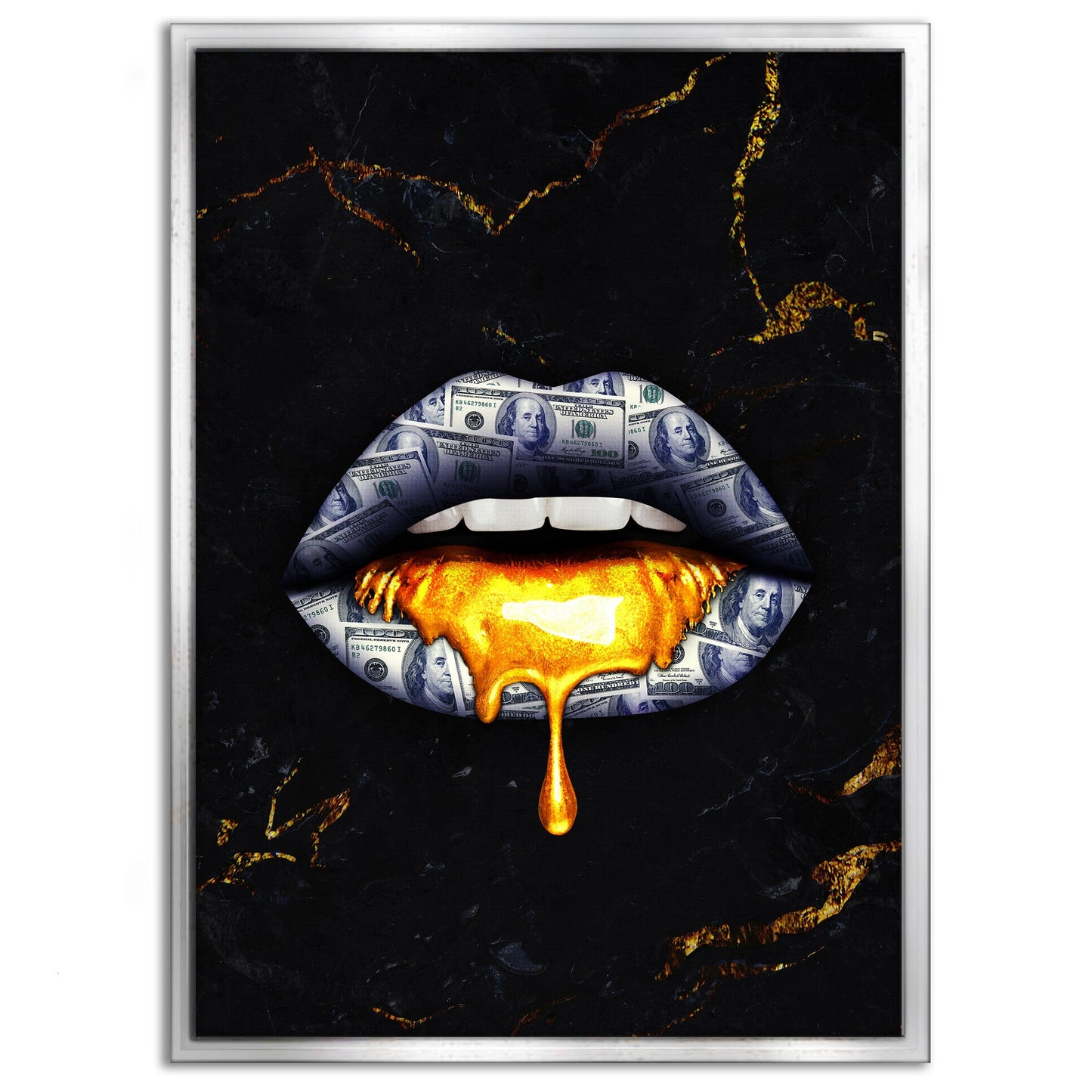 Golden Kiss - Leinwandbild Luxuriös