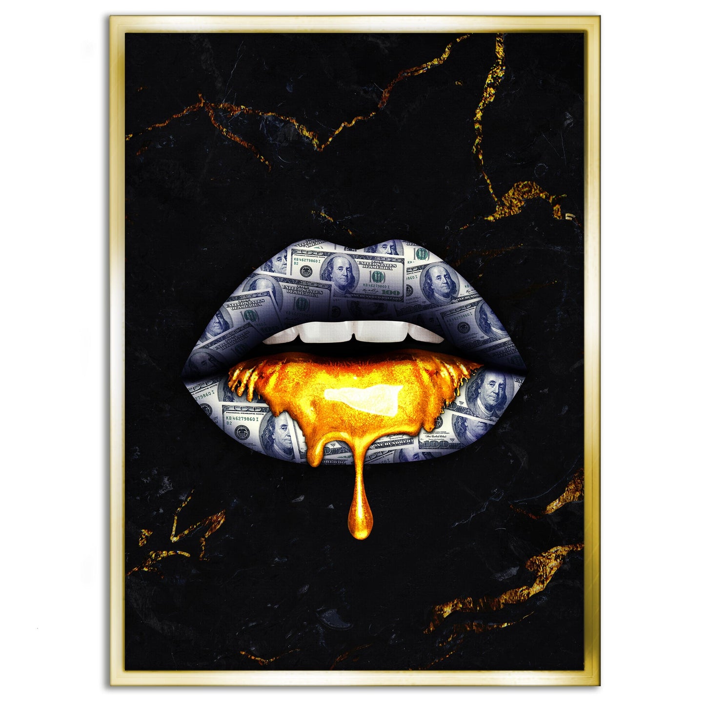 Golden Kiss - Leinwandbild Luxuriös
