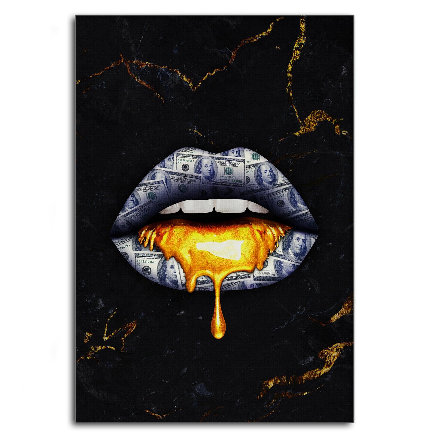 Golden Kiss - Leinwandbild Luxuriös