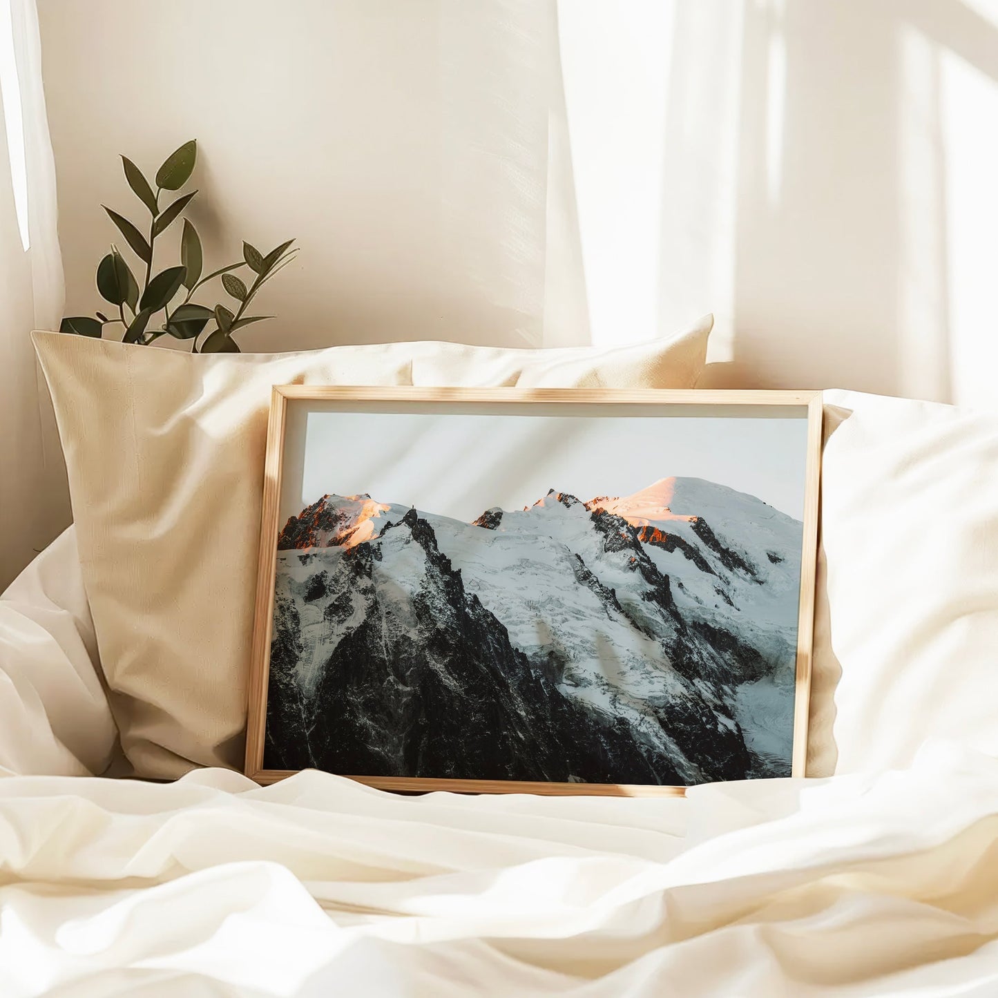 Mont Blanc Massif Wall Art - Sunset Mountain Landscape Print
