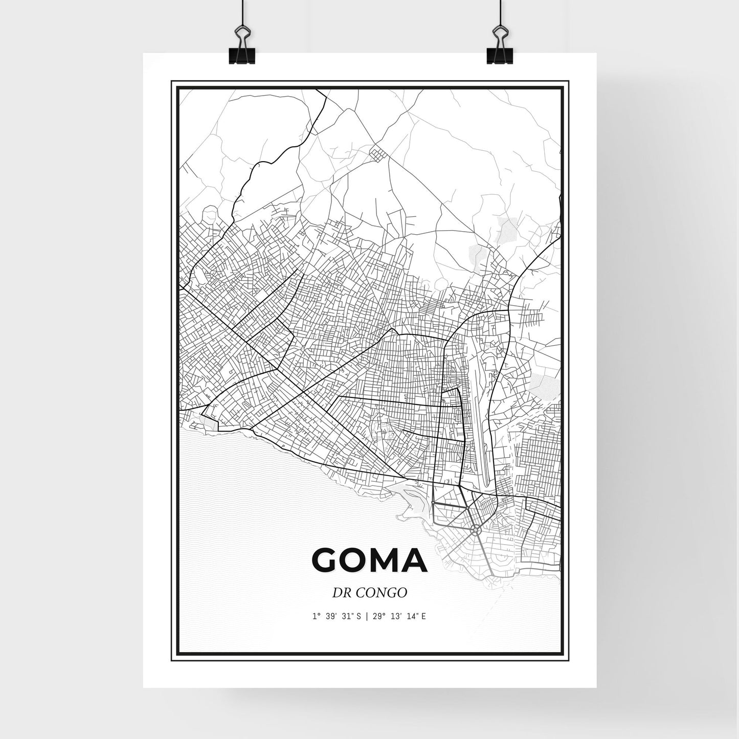 Goma DR Congo - Premium City Map Poster