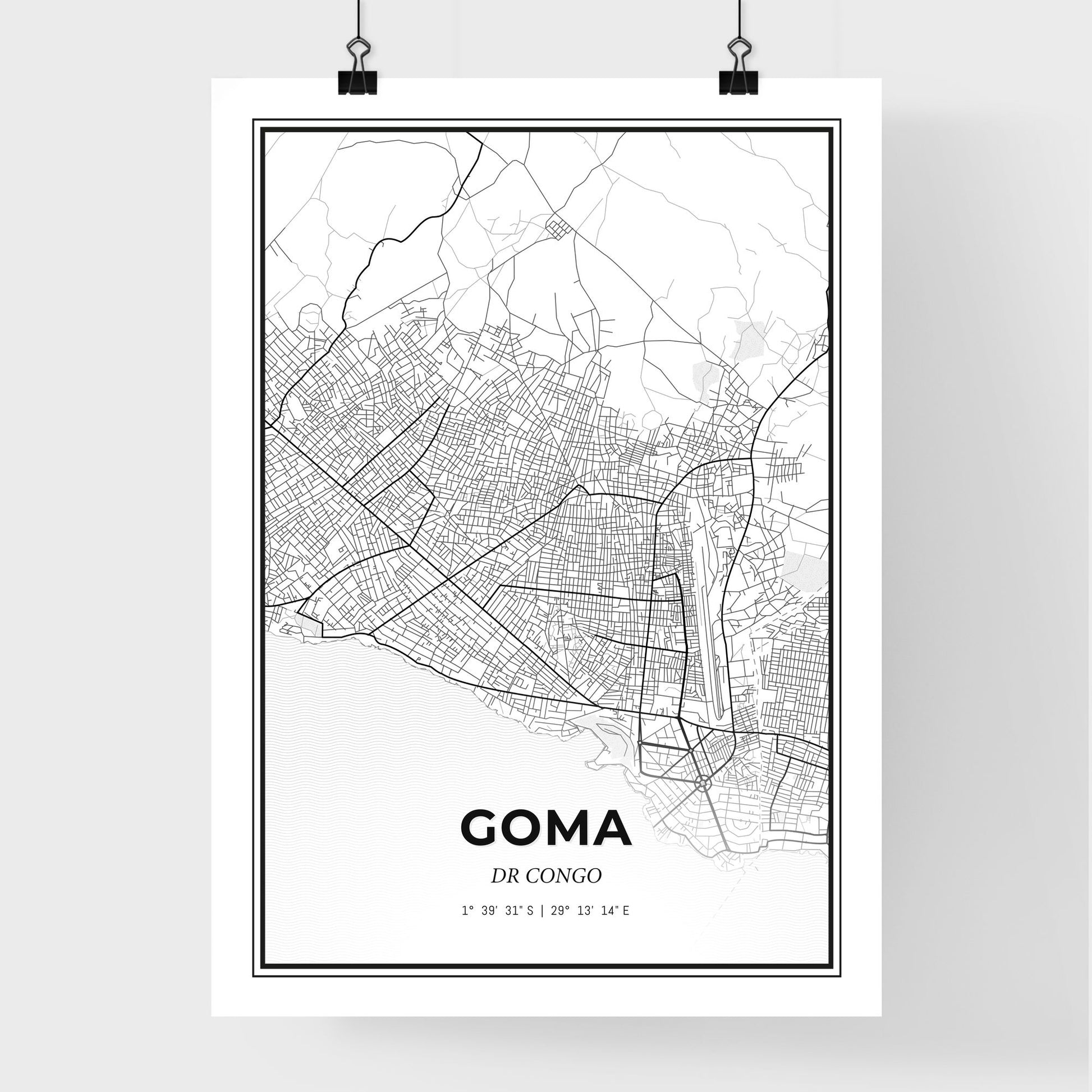 Goma DR Congo - Premium City Map Poster