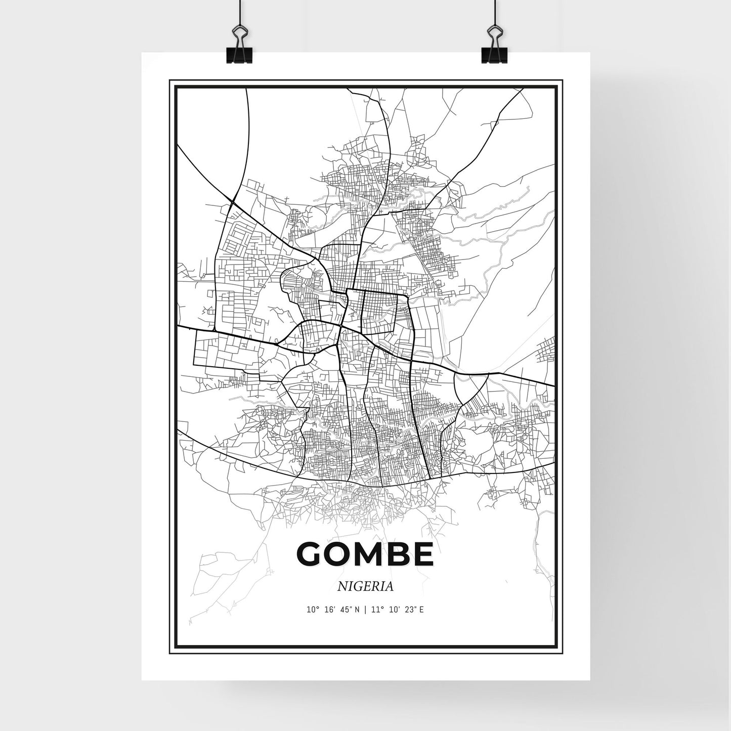 Gombe Nigeria - Premium City Map Poster