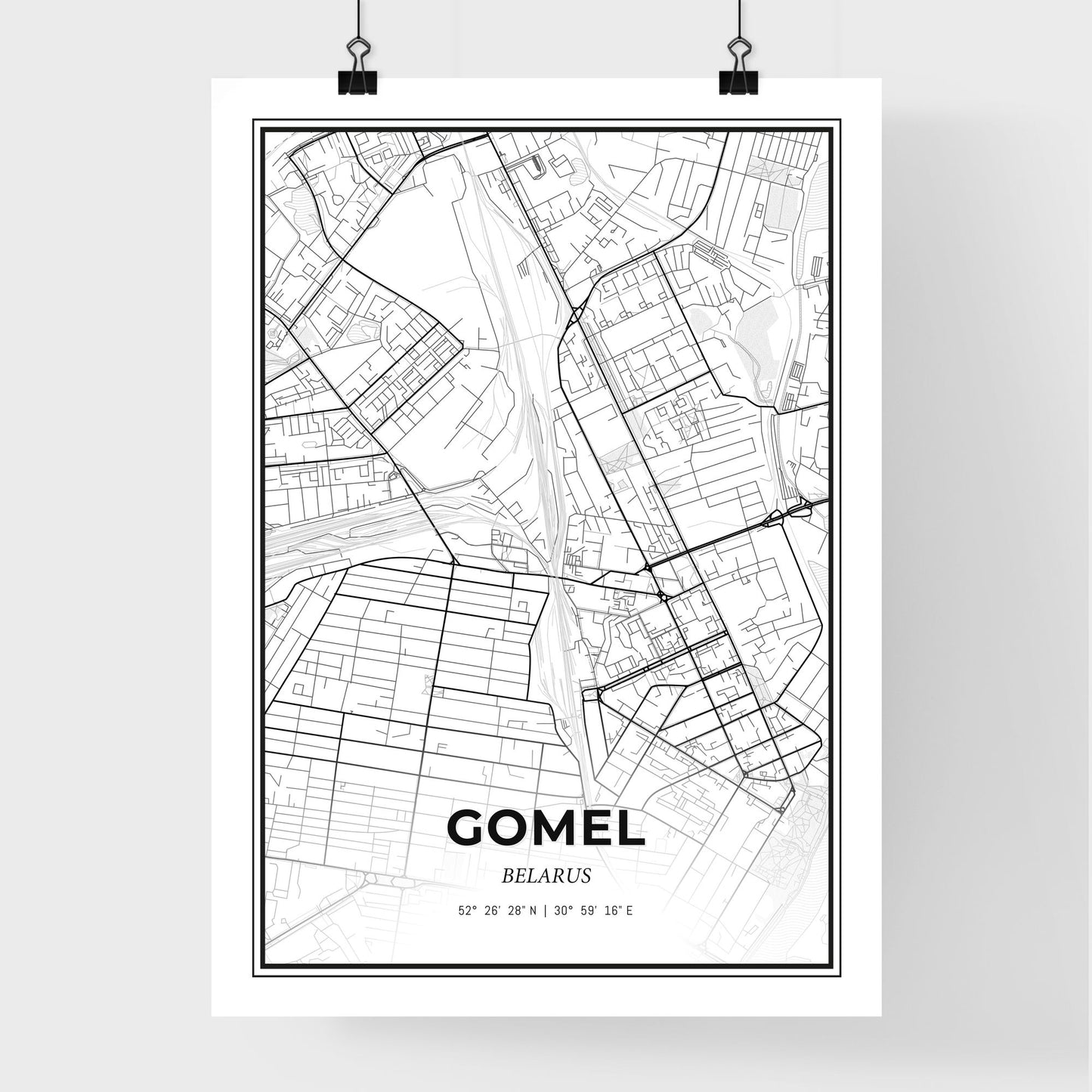 Gomel Belarus - Premium City Map Poster