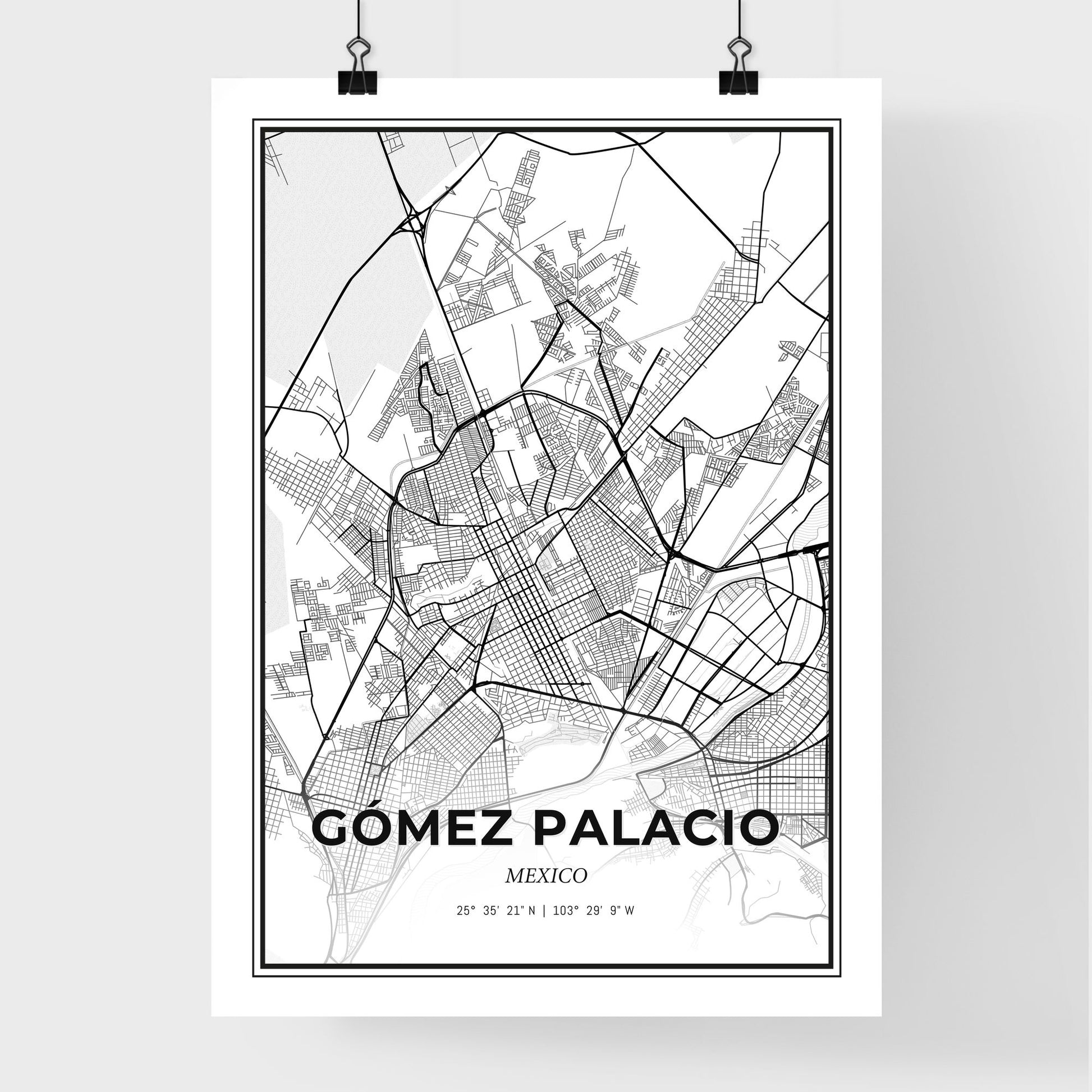 Gómez Palacio Mexico - Premium City Map Poster