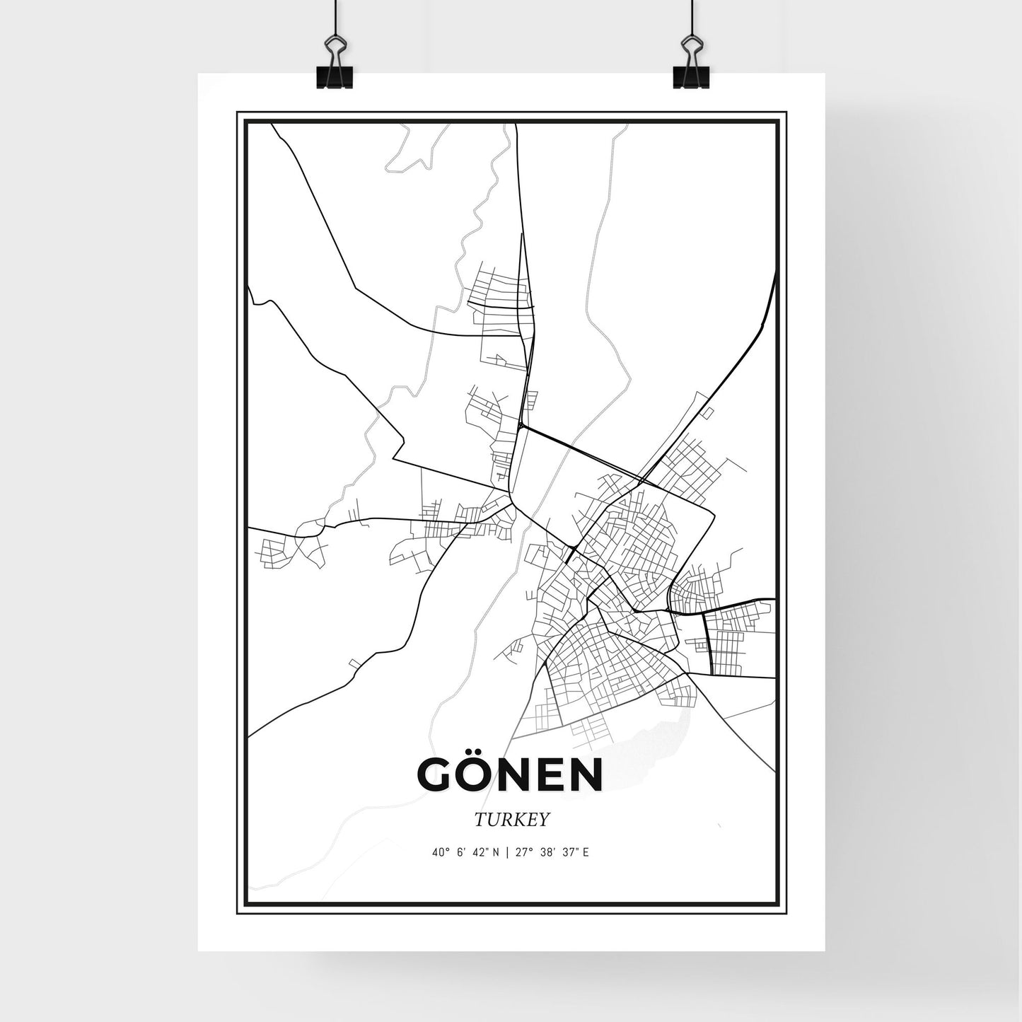 Gönen Turkey - Premium City Map Poster