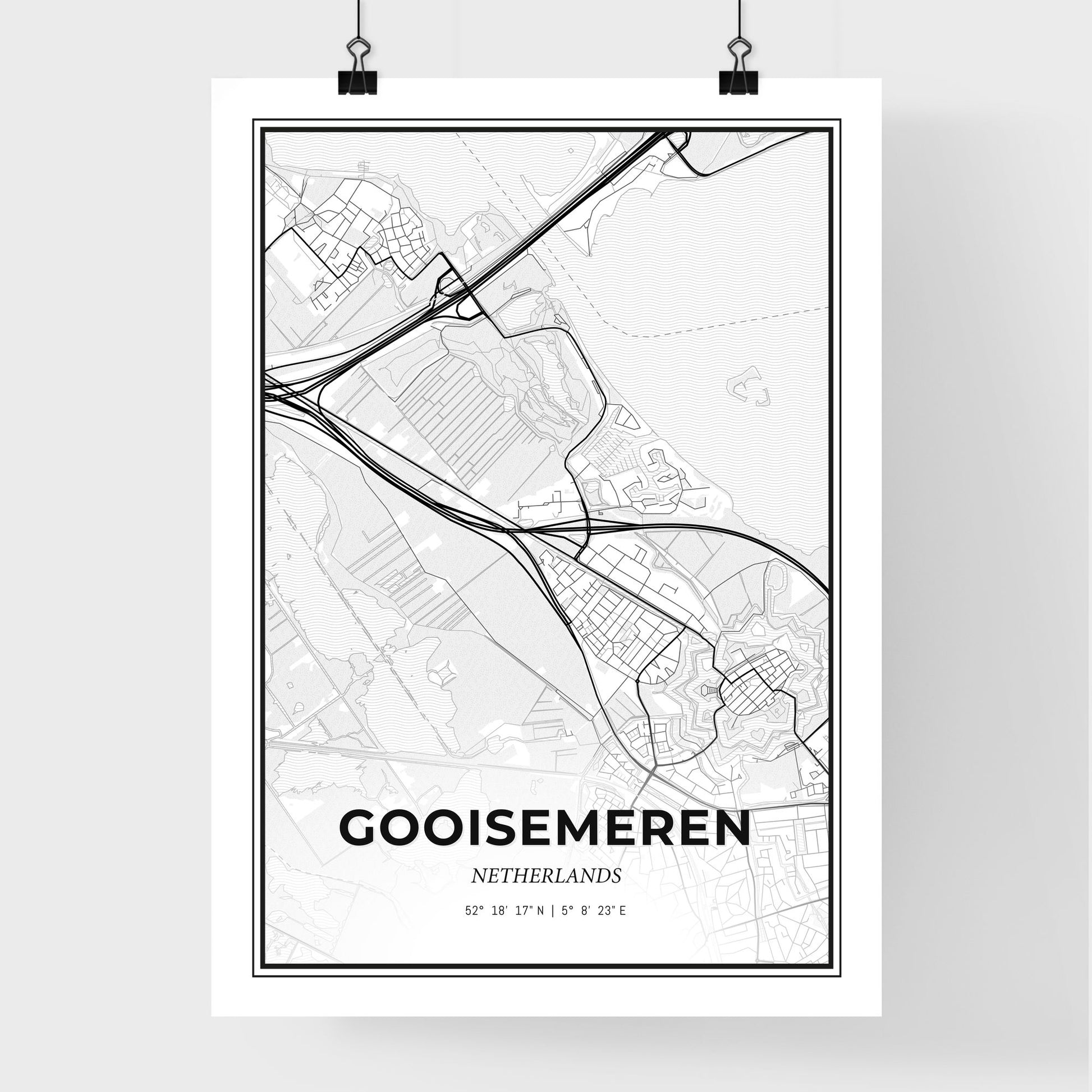  Gooise Meren Netherlands - Premium City Map Poster