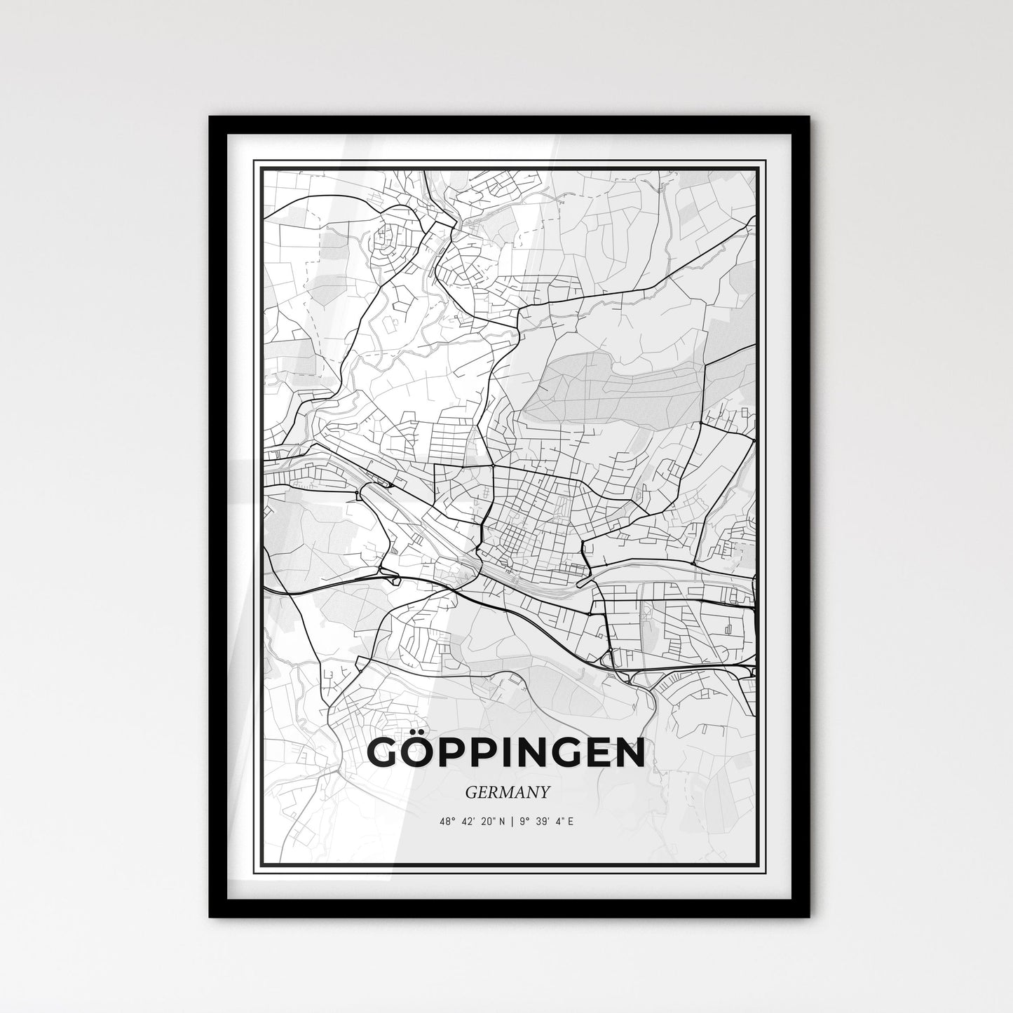 Goppingen Germany - Scandinavian Style City Map for Modern Home Decor