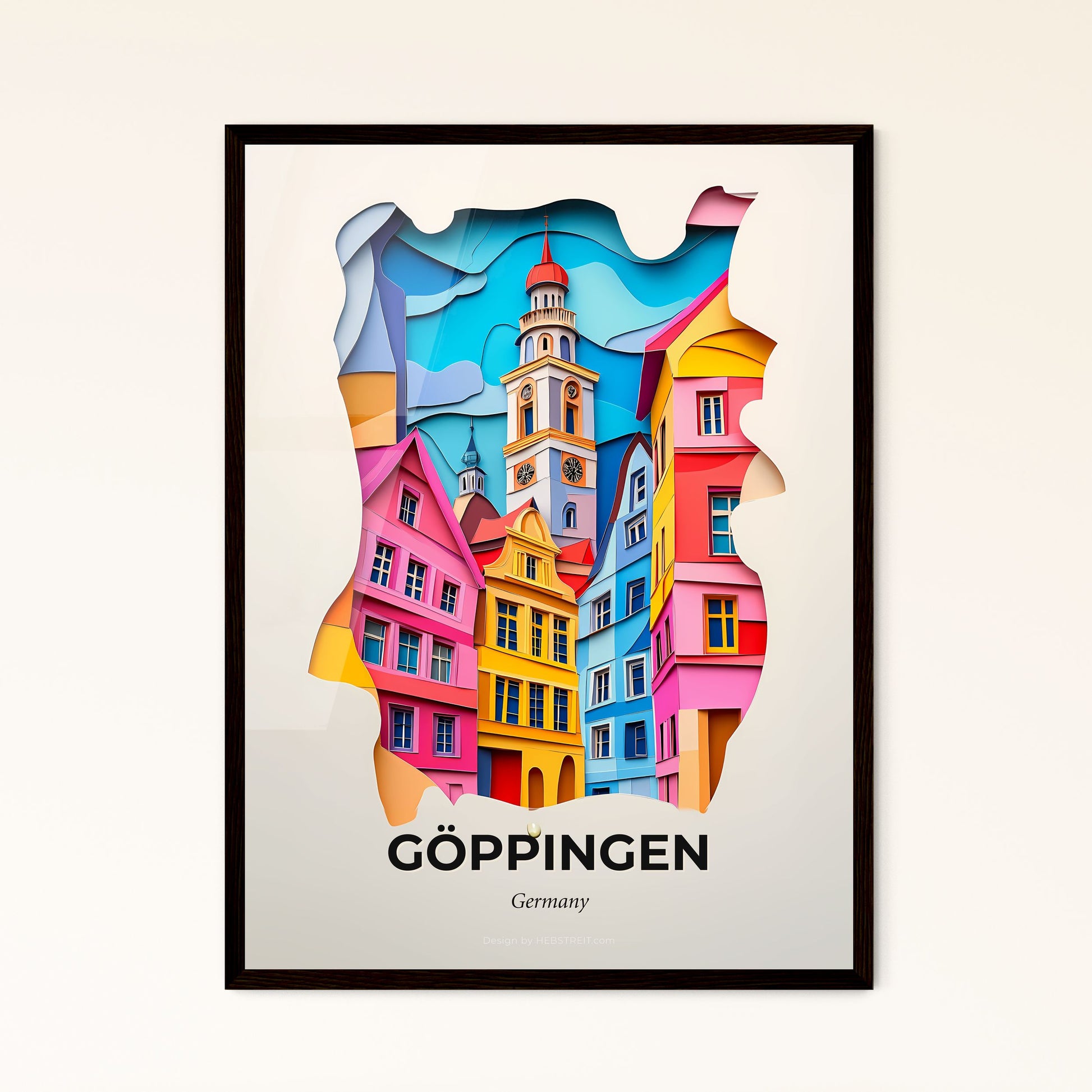 Vivid Goppingen, Germany - a city with a clock tower