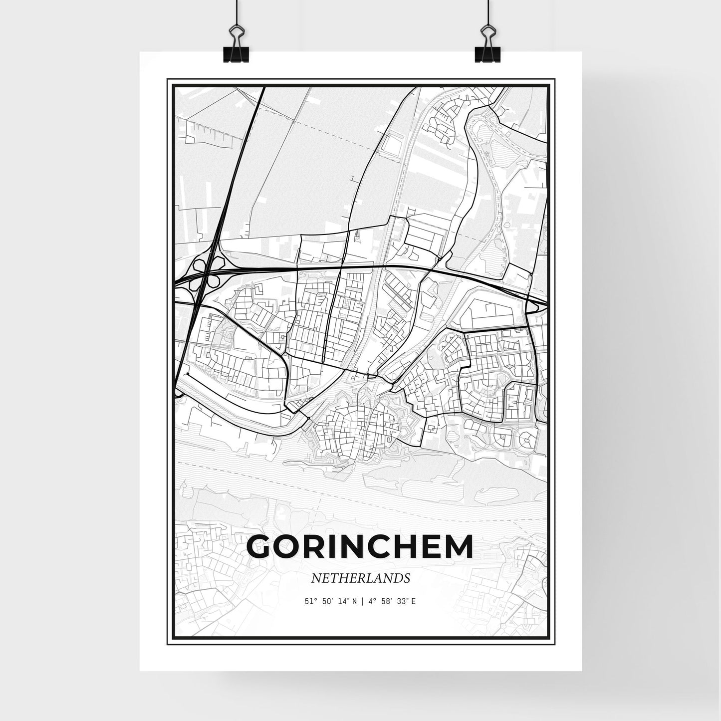  Gorinchem Netherlands - Premium City Map Poster