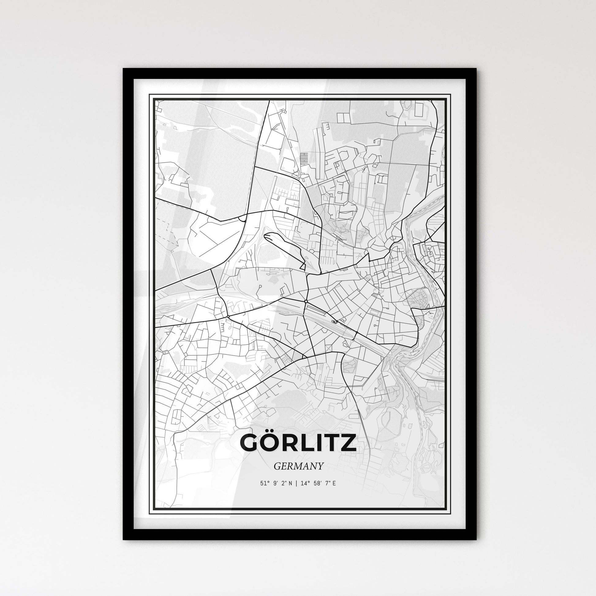 Gorlitz Germany - Scandinavian Style City Map for Modern Home Decor