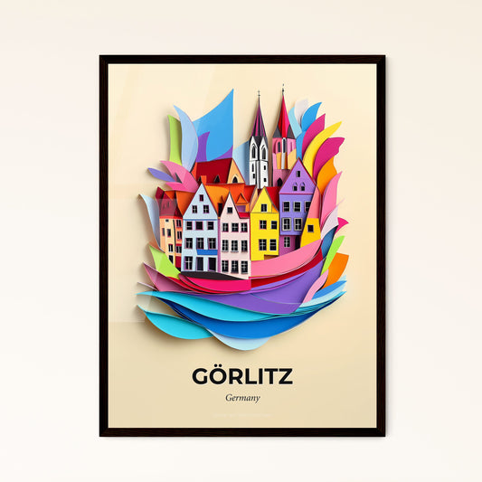 Vivid Gorlitz, Germany - a paper cut of a city with a bridge