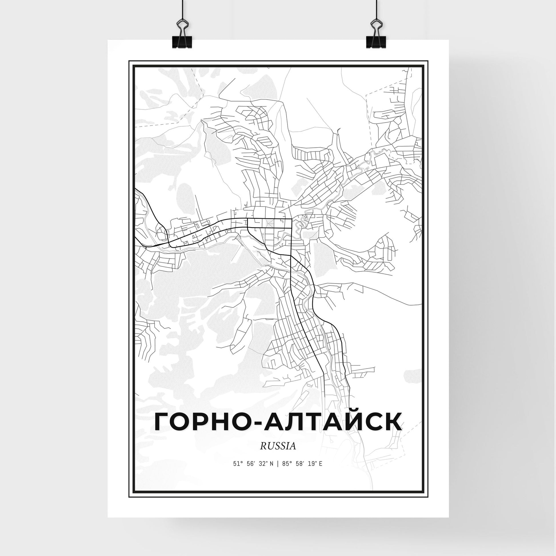 Gorno-Altaysk Russia - Premium City Map Poster