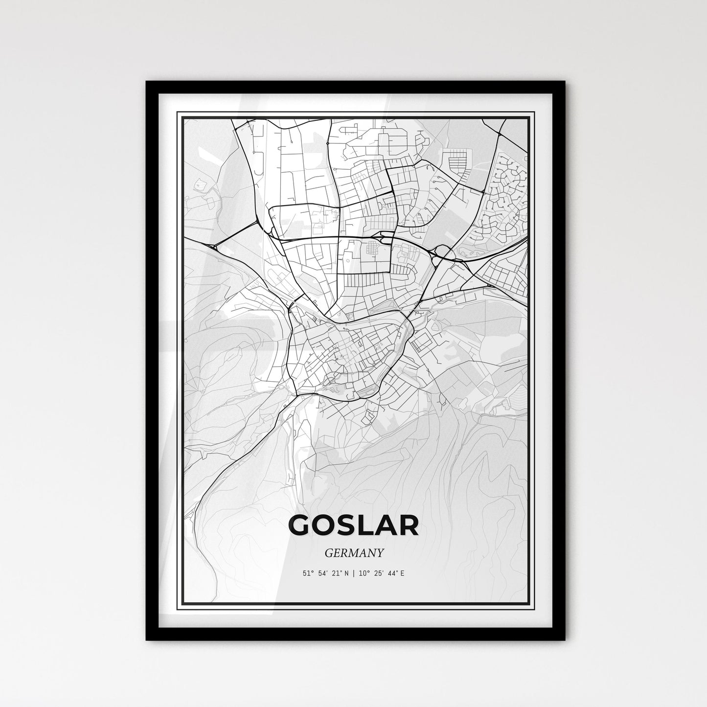 Goslar Germany - Scandinavian Style City Map for Modern Home Decor