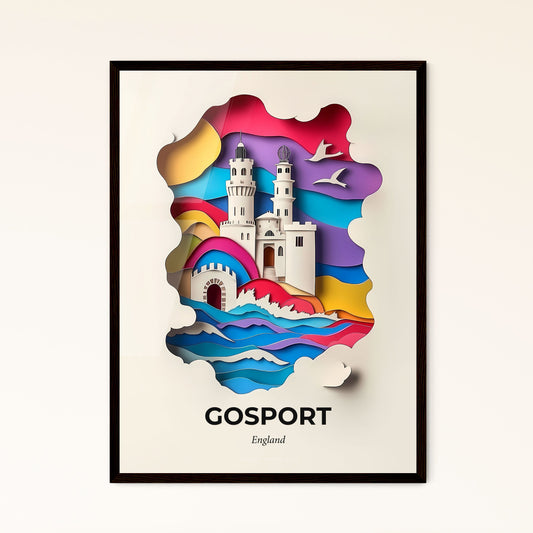 Vivid Gosport, England - a paper cut of a castle on a beach