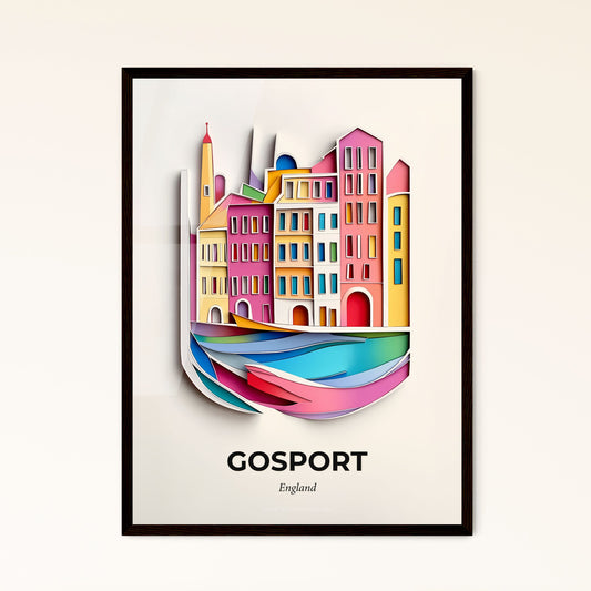 Vivid Gosport, England - a paper cut of a city with a boat