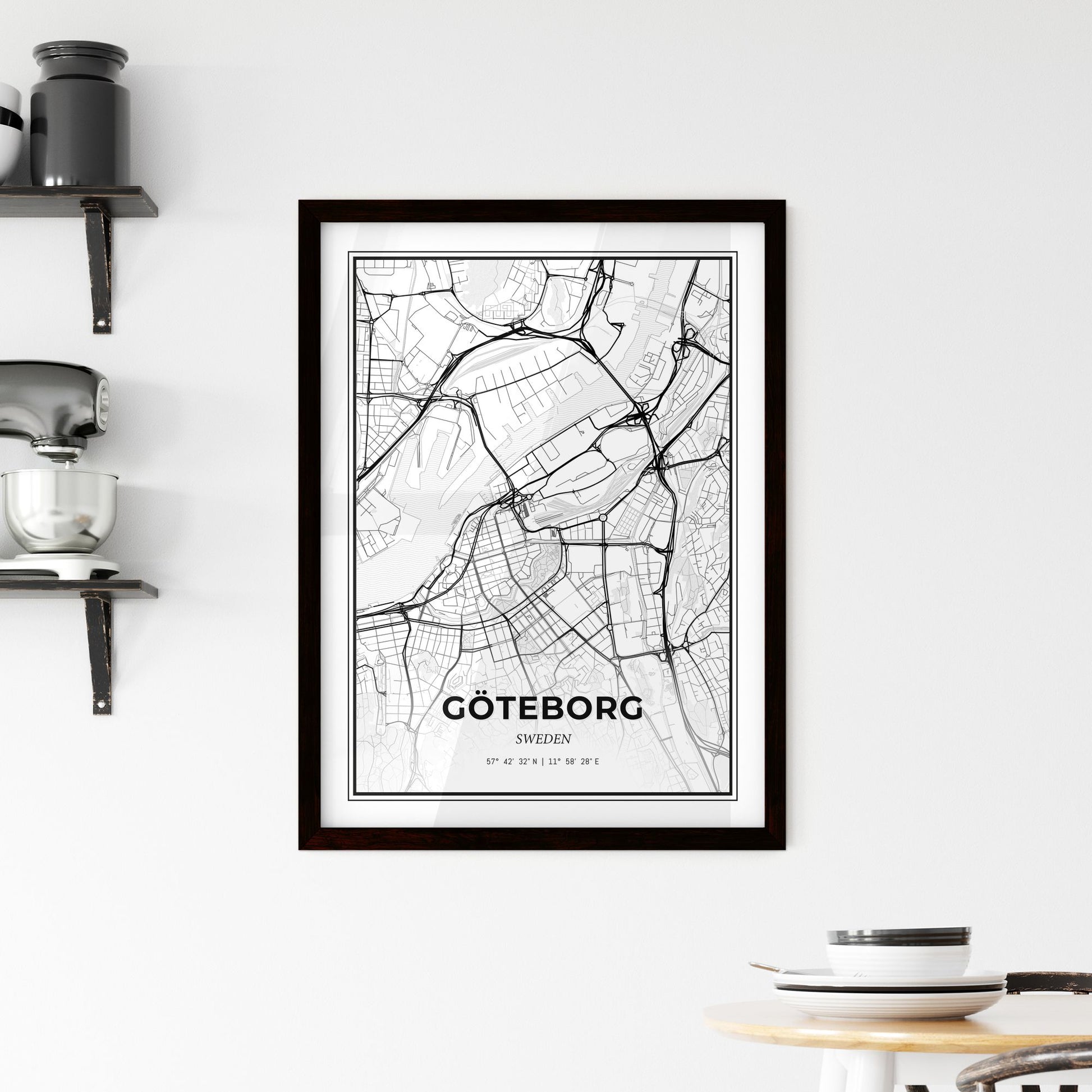 Gothenburg Sweden - Minimal City Map