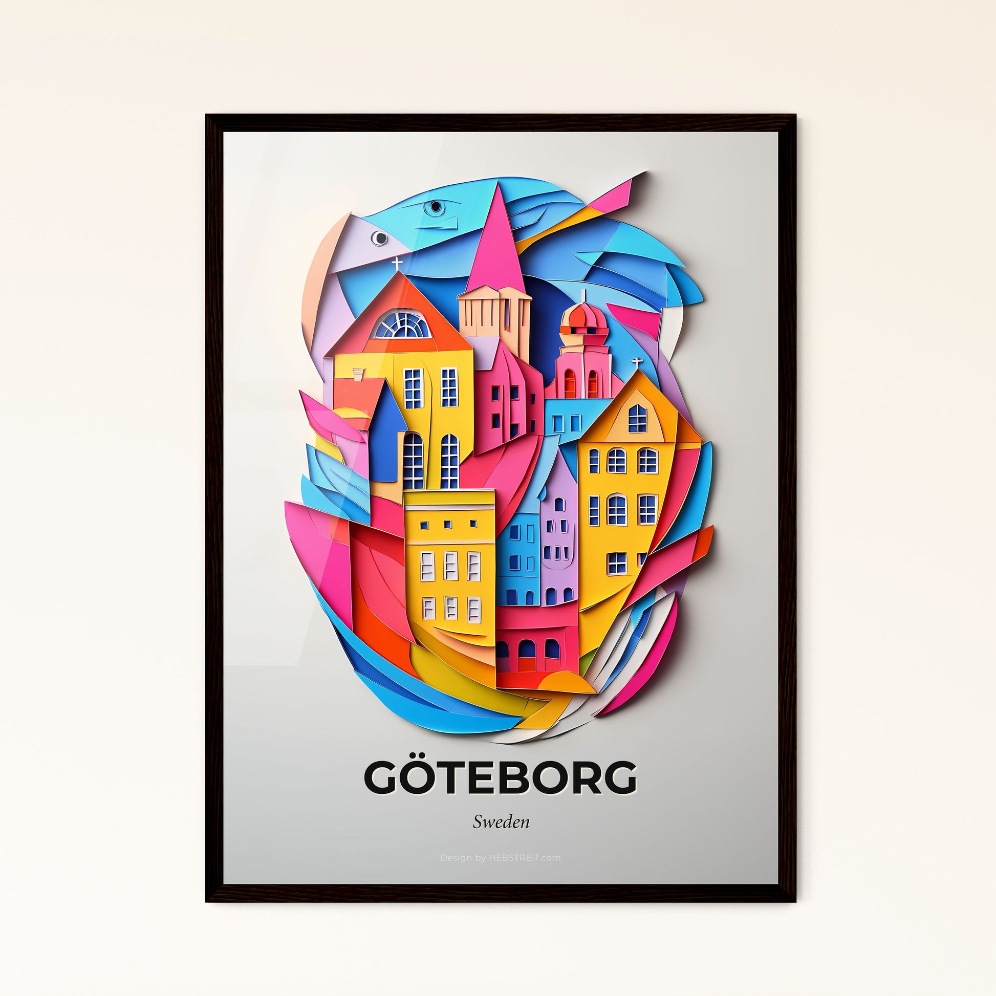 Vivid Gothenburg, Sweden - a colorful city with a fish in the middle