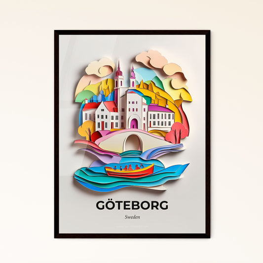 Vivid Gothenburg, Sweden - a paper cut of a city with a church