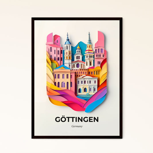 Vivid Gottingen, Germany - a paper cut of a city with a bridge