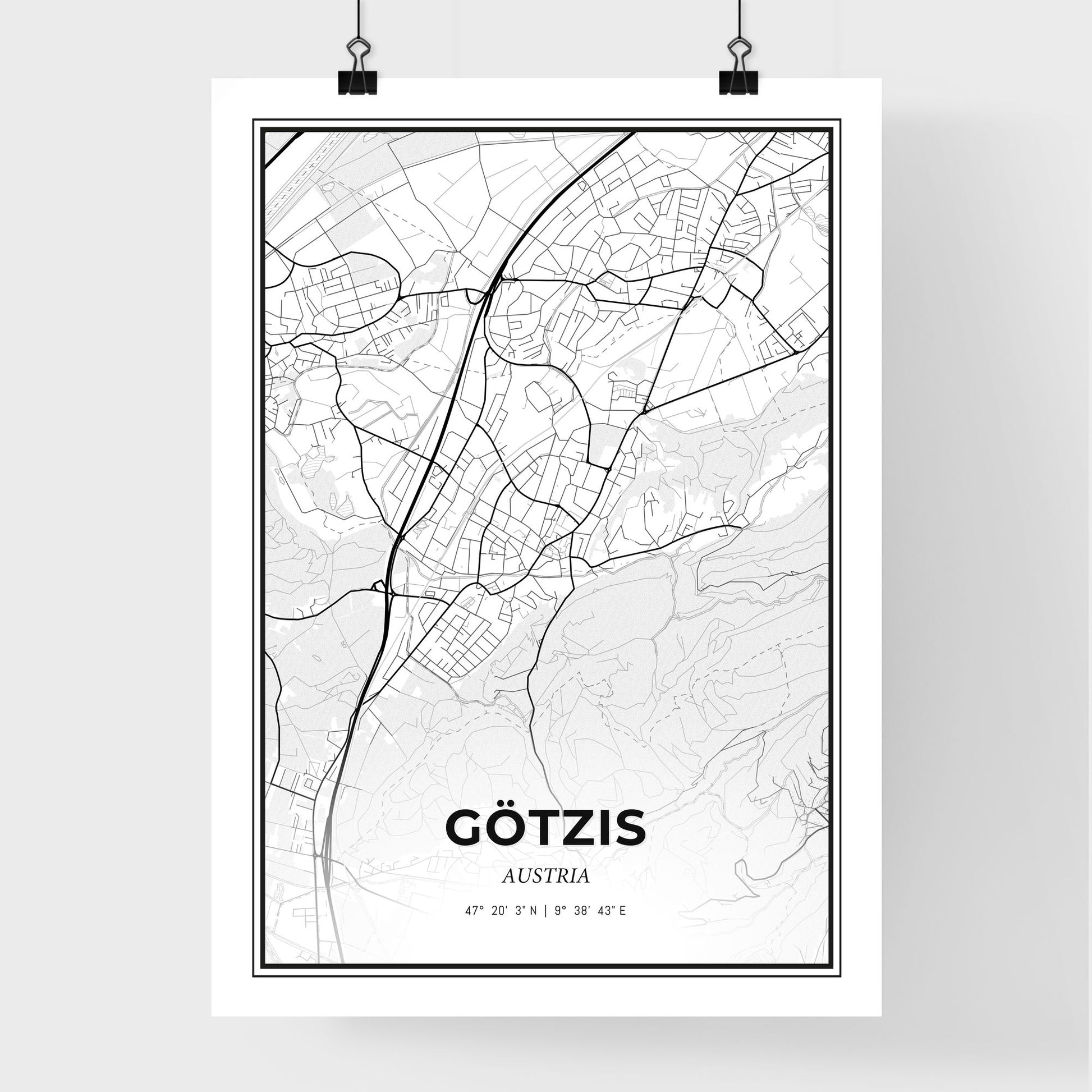 Götzis Austria - Premium City Map Poster