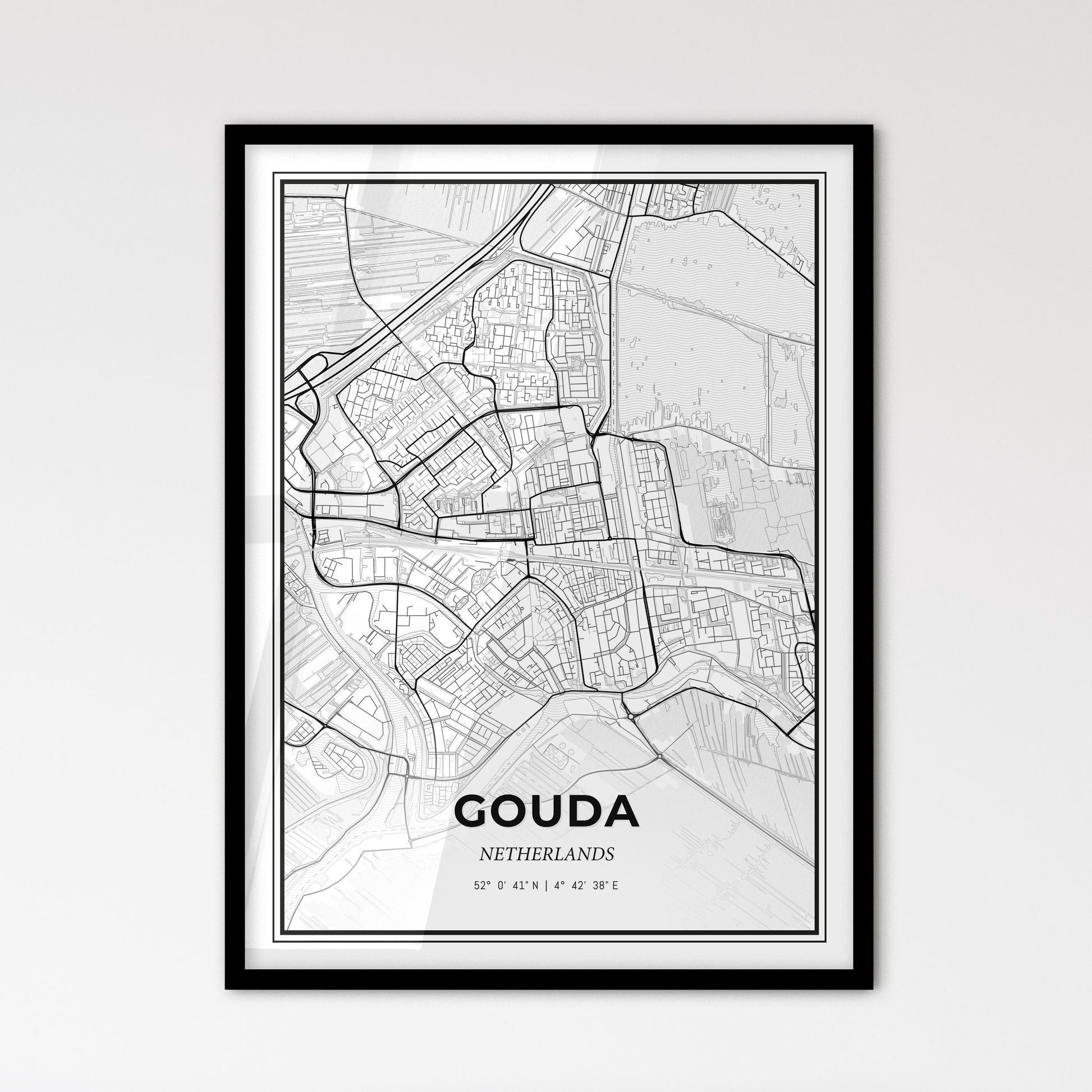  Gouda Netherlands - Scandinavian Style City Map for Modern Home Decor