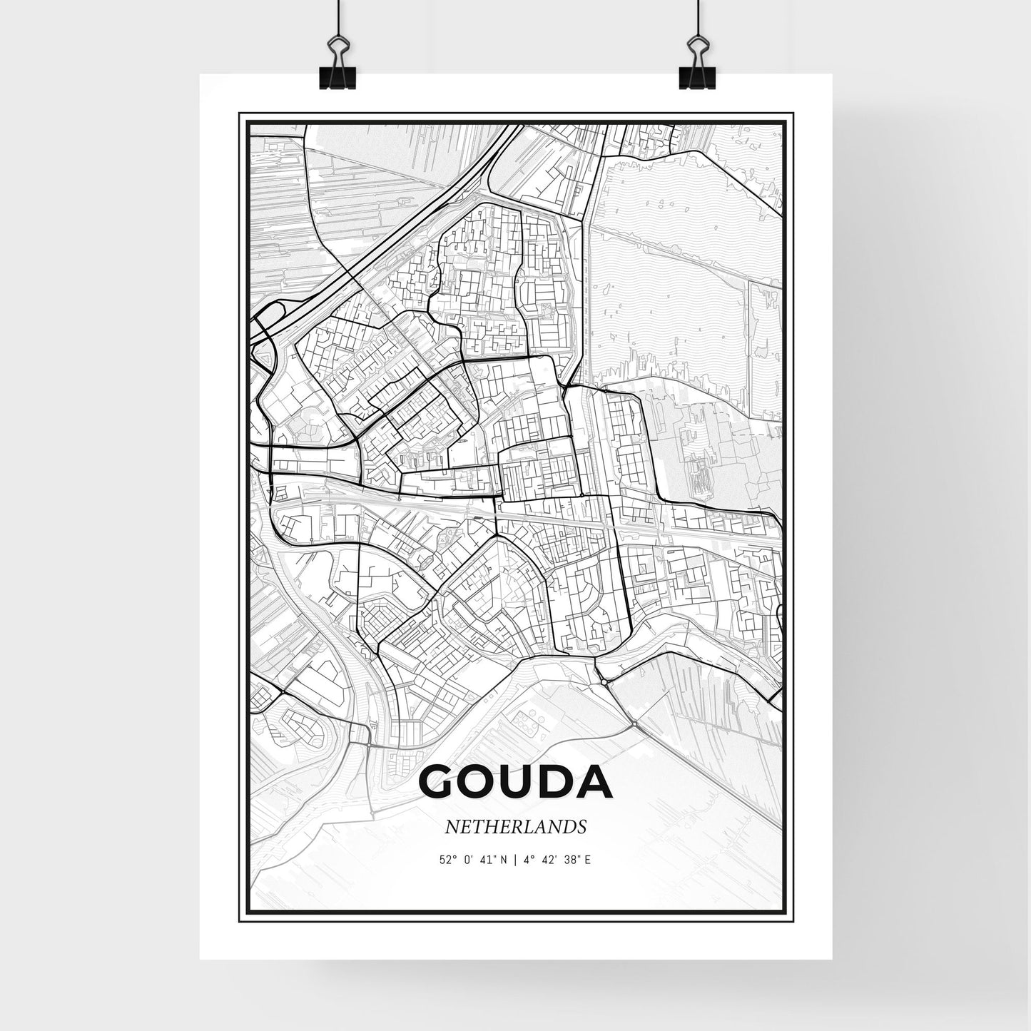  Gouda Netherlands - Premium City Map Poster