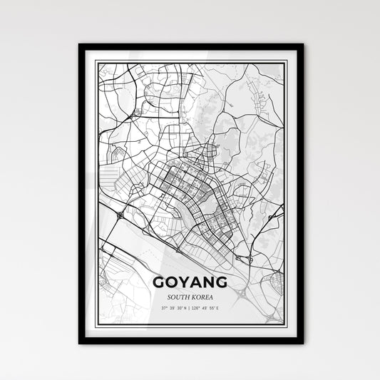 Goyang South Korea - Scandinavian Style City Map for Modern Home Decor