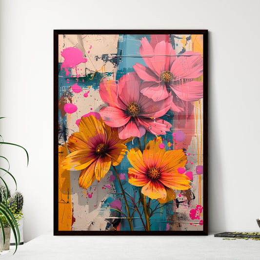 Graffiti Floral Screen Print Wall Art Poster - Framed Art Print
