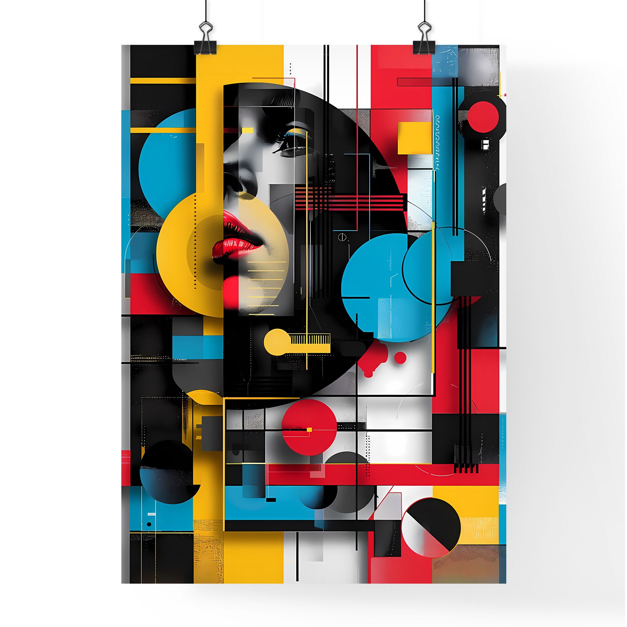 Vibrant Bauhaus Art - Colorful Painting Artw - Framed Art