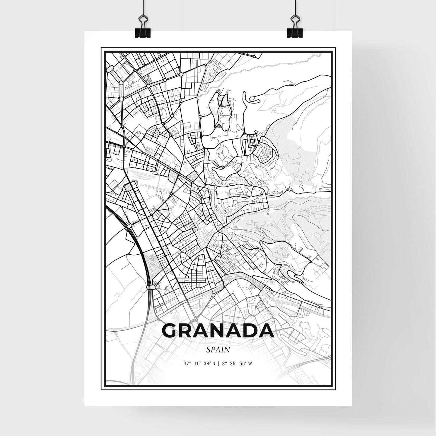 Granada Spain - Premium City Map Poster