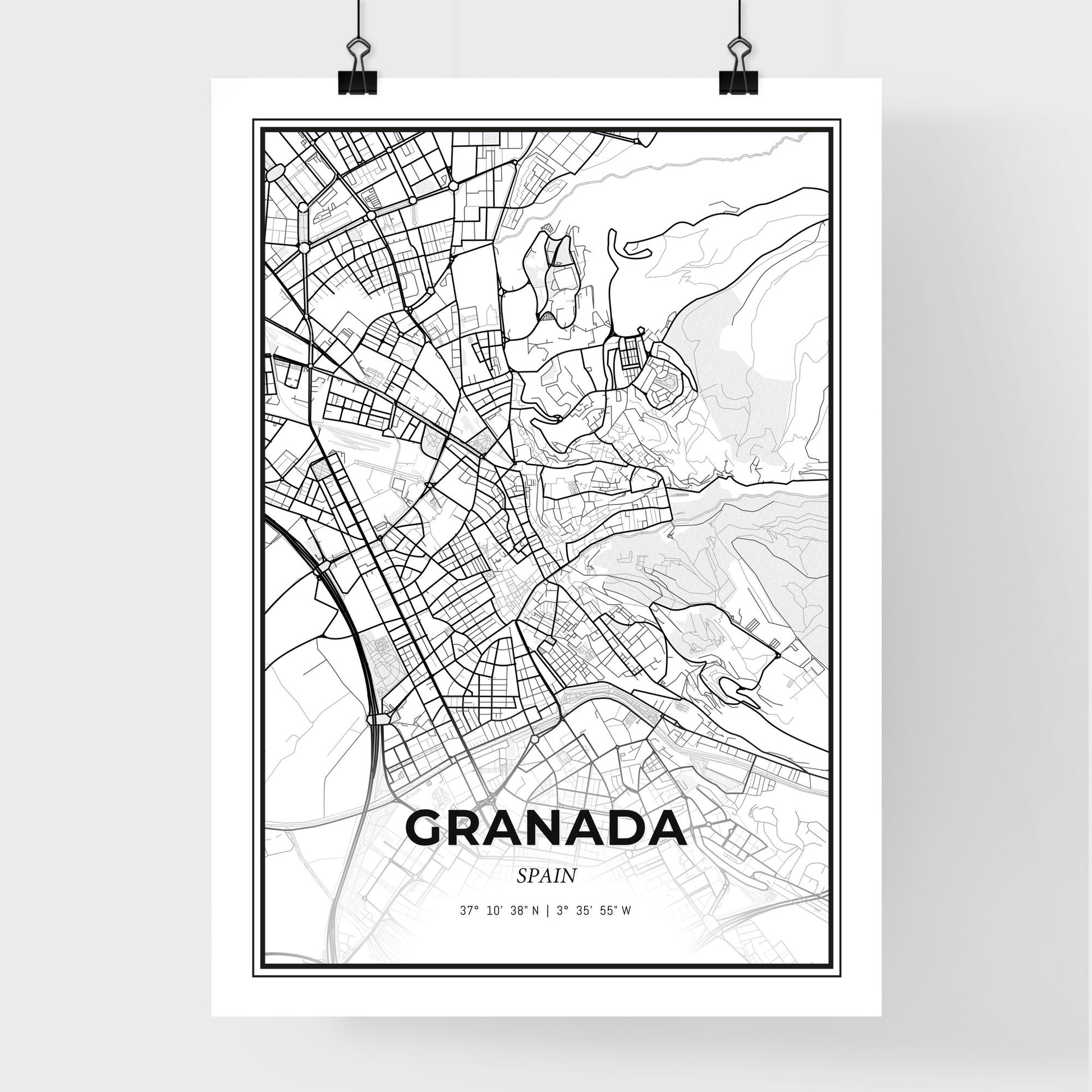 Granada Spain - Premium City Map Poster