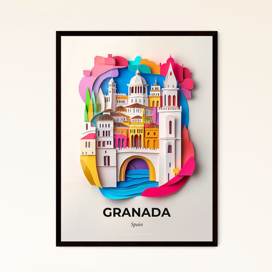 Vivid Granada, Spain - a paper cut of a city with a bridge