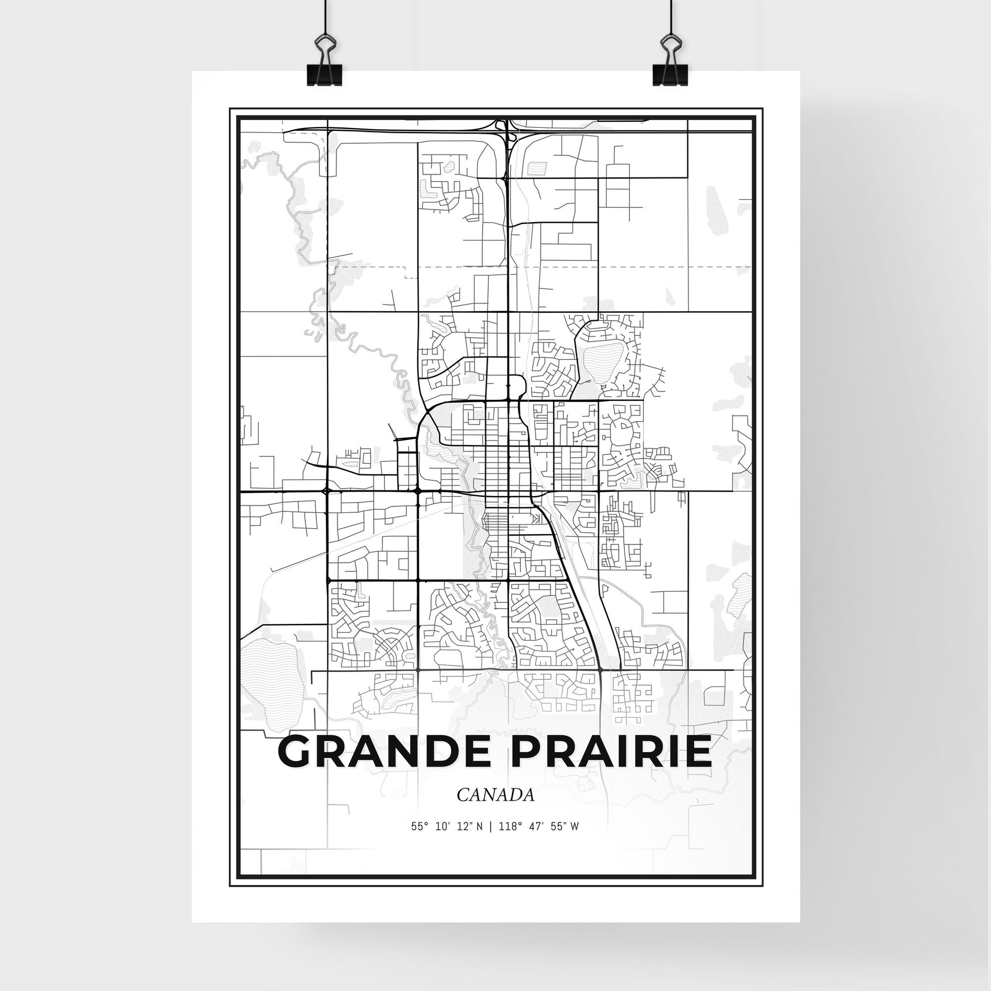 Grande Prairie Canada - Premium City Map Poster