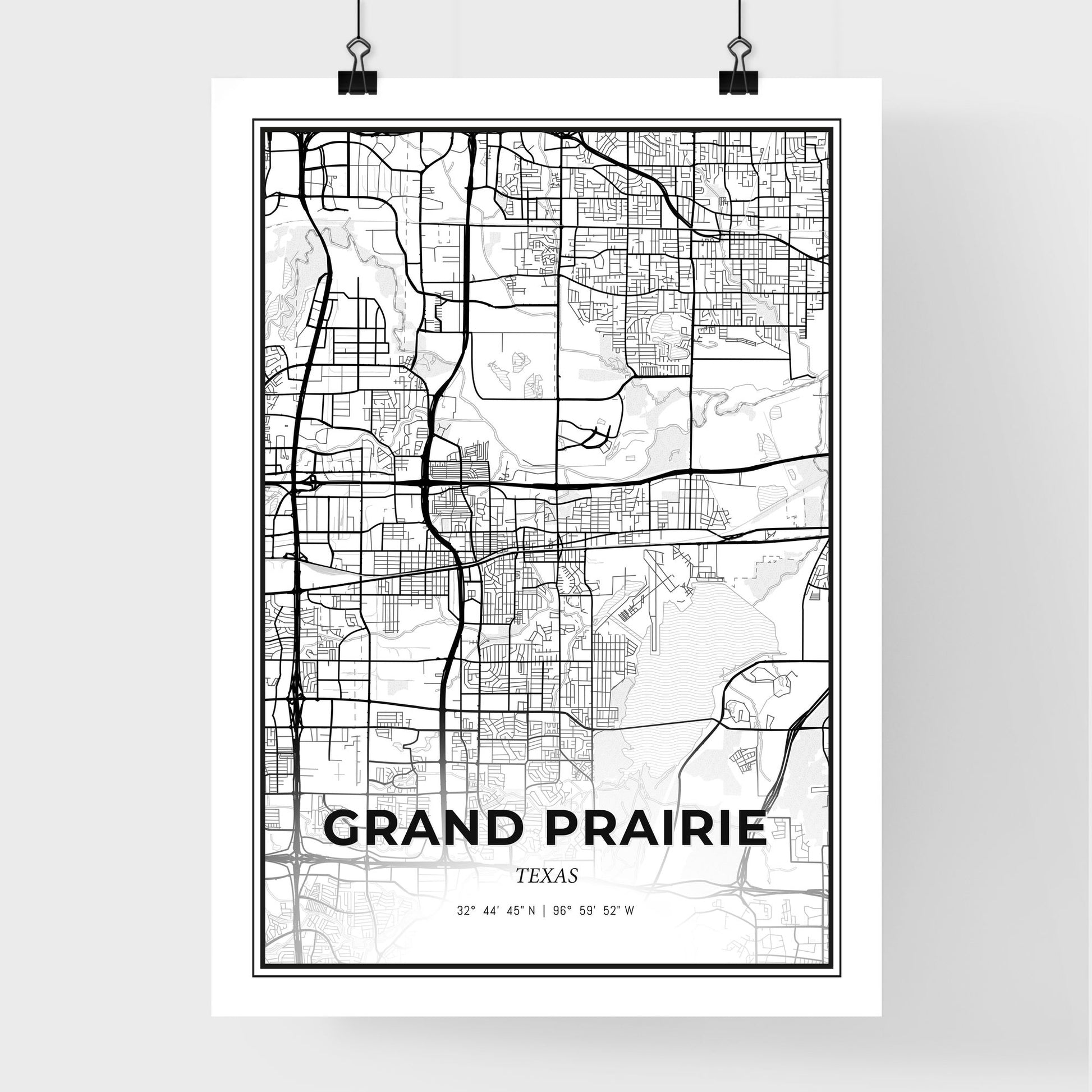 Grand Prairie Texas - Premium City Map Poster