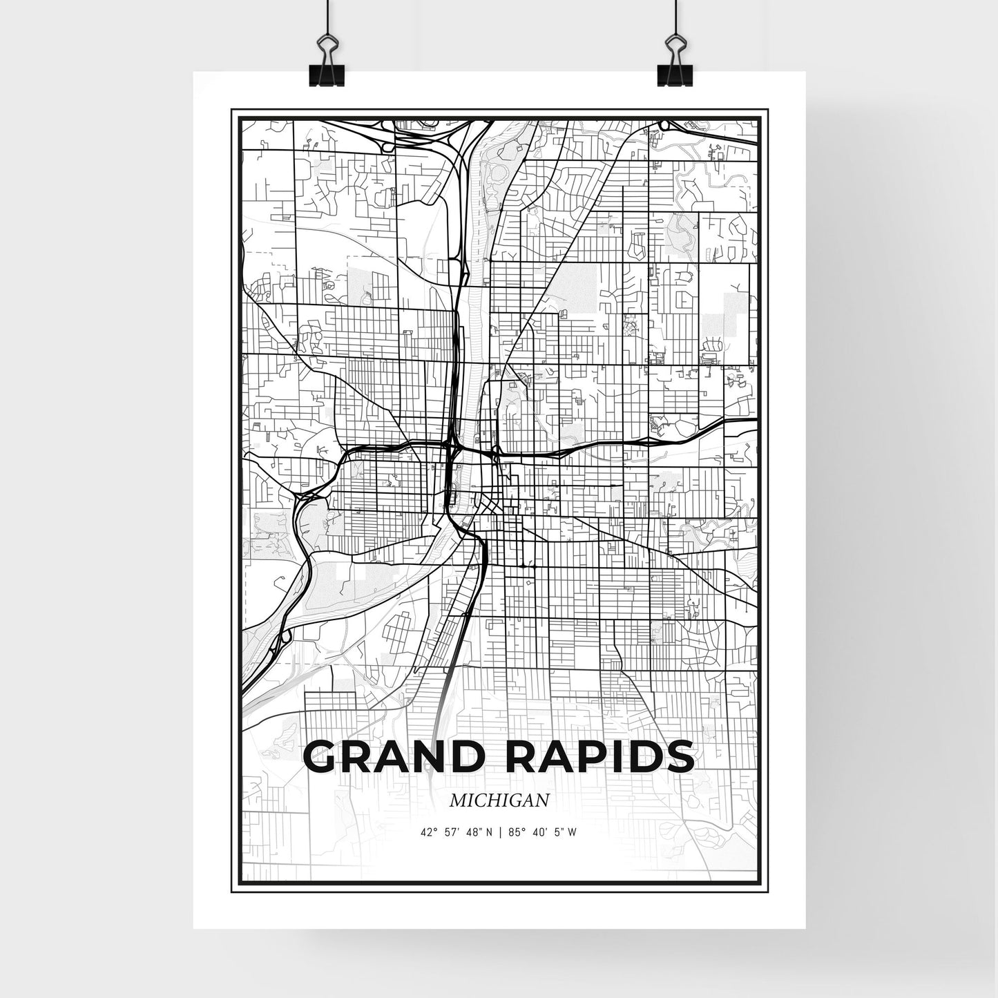 Grand Rapids Michigan - Premium City Map Poster