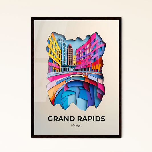 Vivid Grand Rapids, Michigan - a cut out of paper of a city