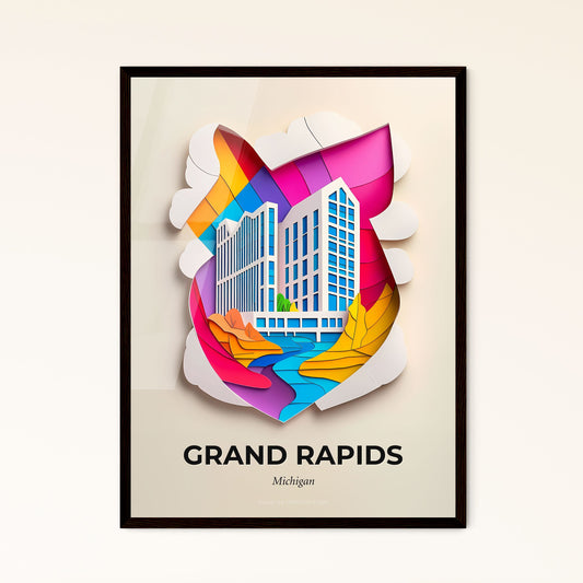 Vivid Grand Rapids, Michigan - a paper cut of a building with a tree in the middle