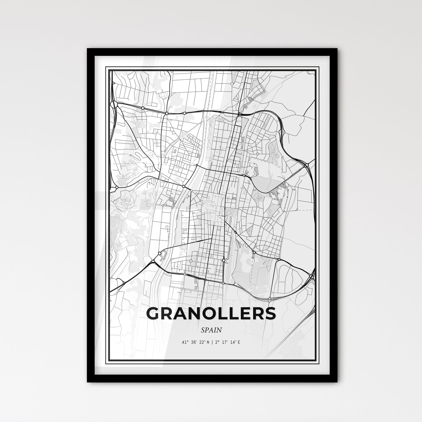 Granollers Spain - Scandinavian Style City Map for Modern Home Decor