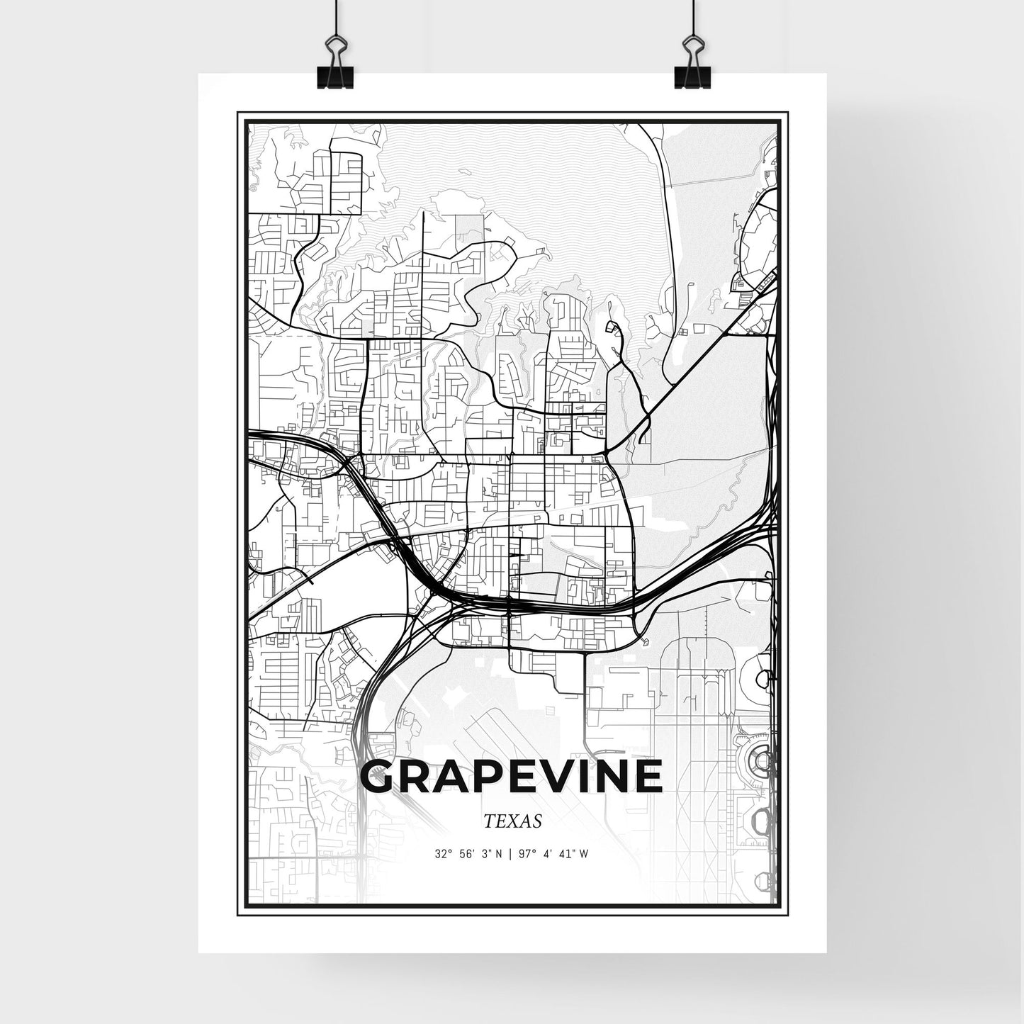 Grapevine Texas - Premium City Map Poster