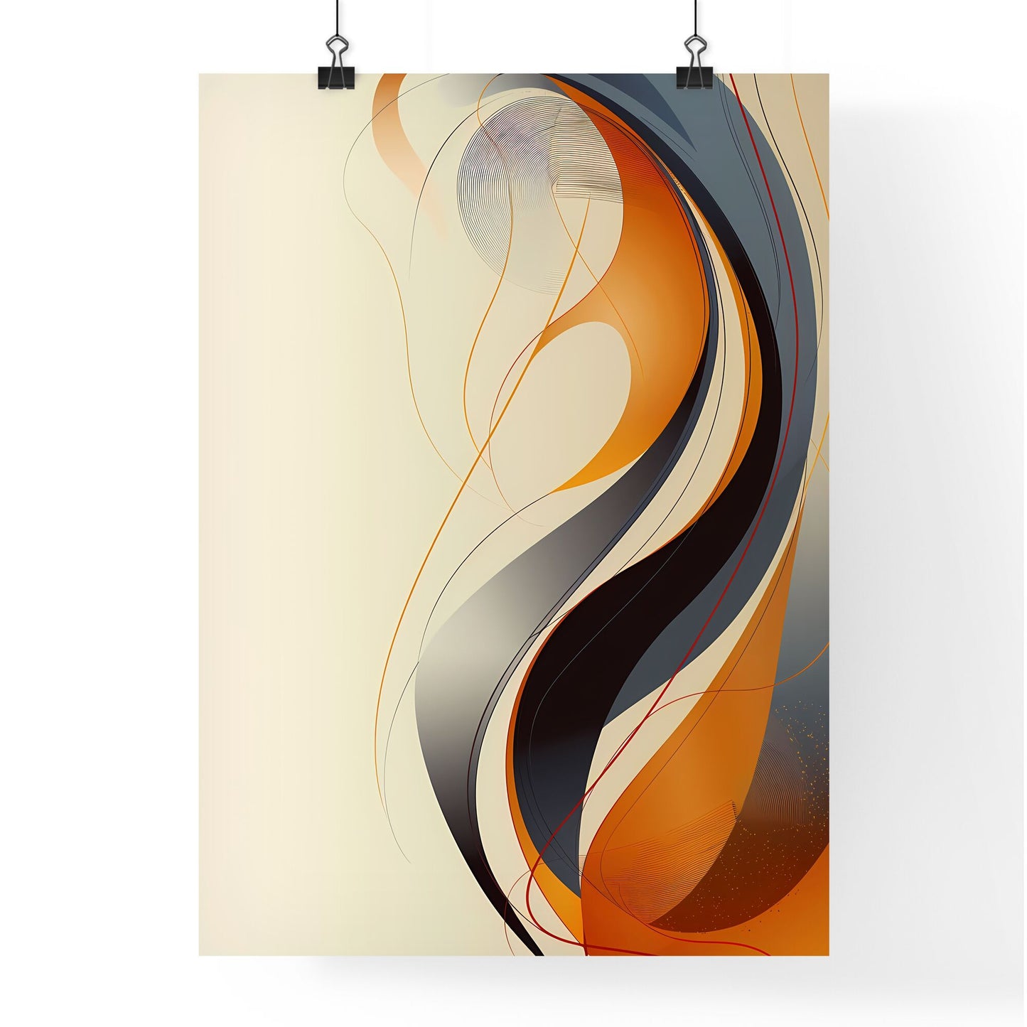 Colorful Flowing Swirls: Bezier Curve Abstract Art, Elegant and Vintage Minimalist Digital Painting, Vibrant and Artsy Default Title