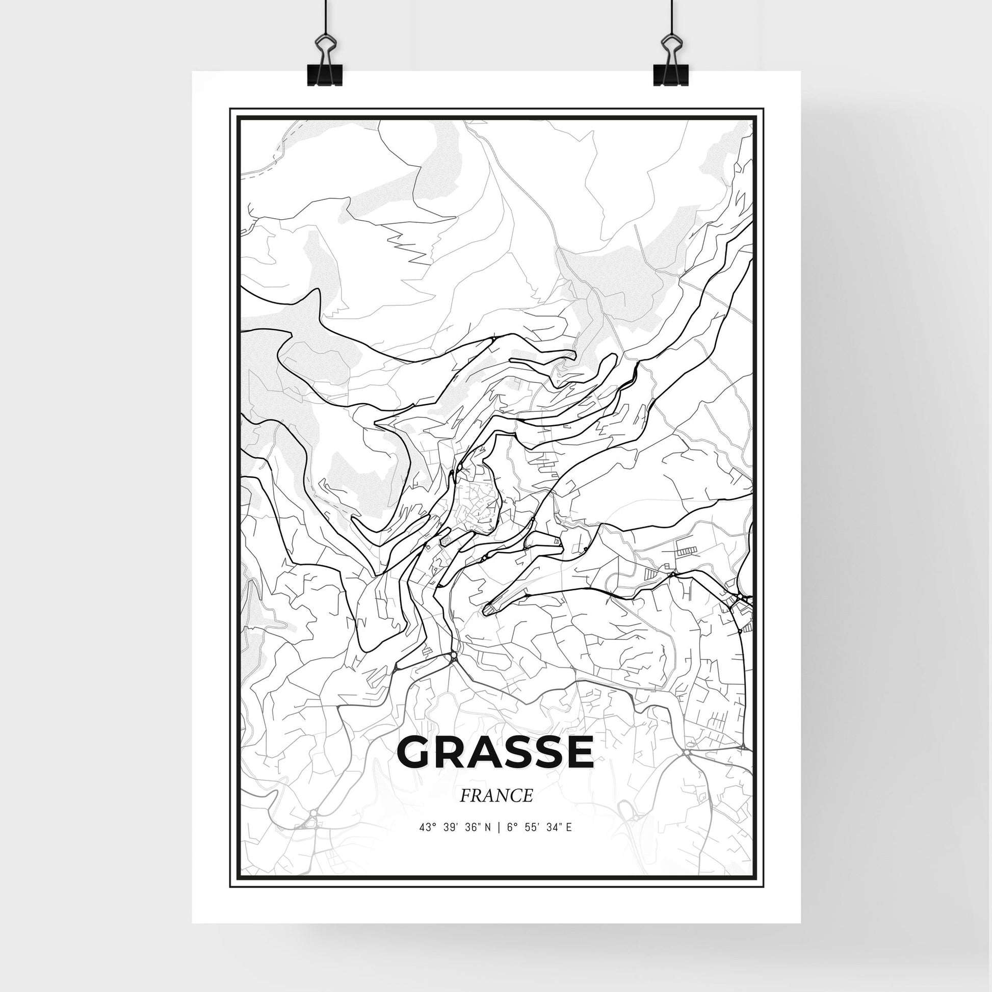 Grasse France - Premium City Map Poster