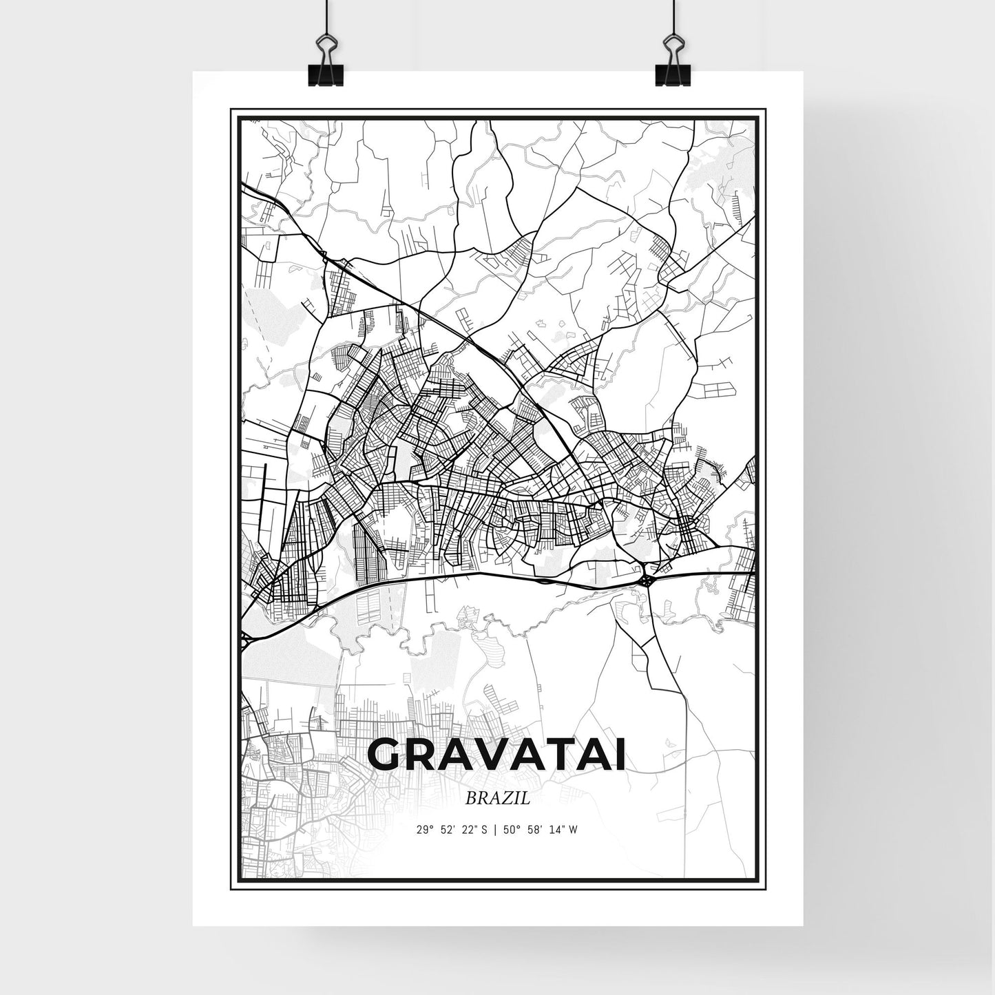 Gravatai Brazil - Premium City Map Poster