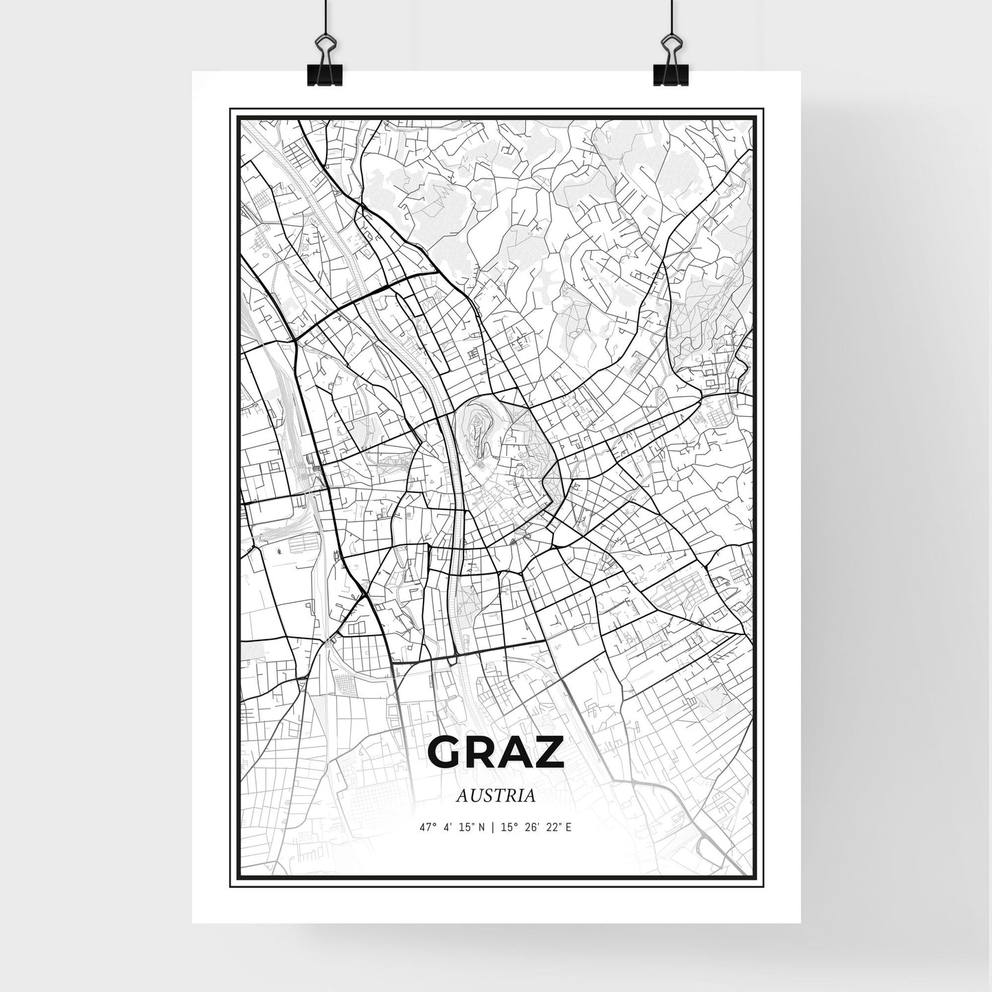 Graz Austria - Premium City Map Poster