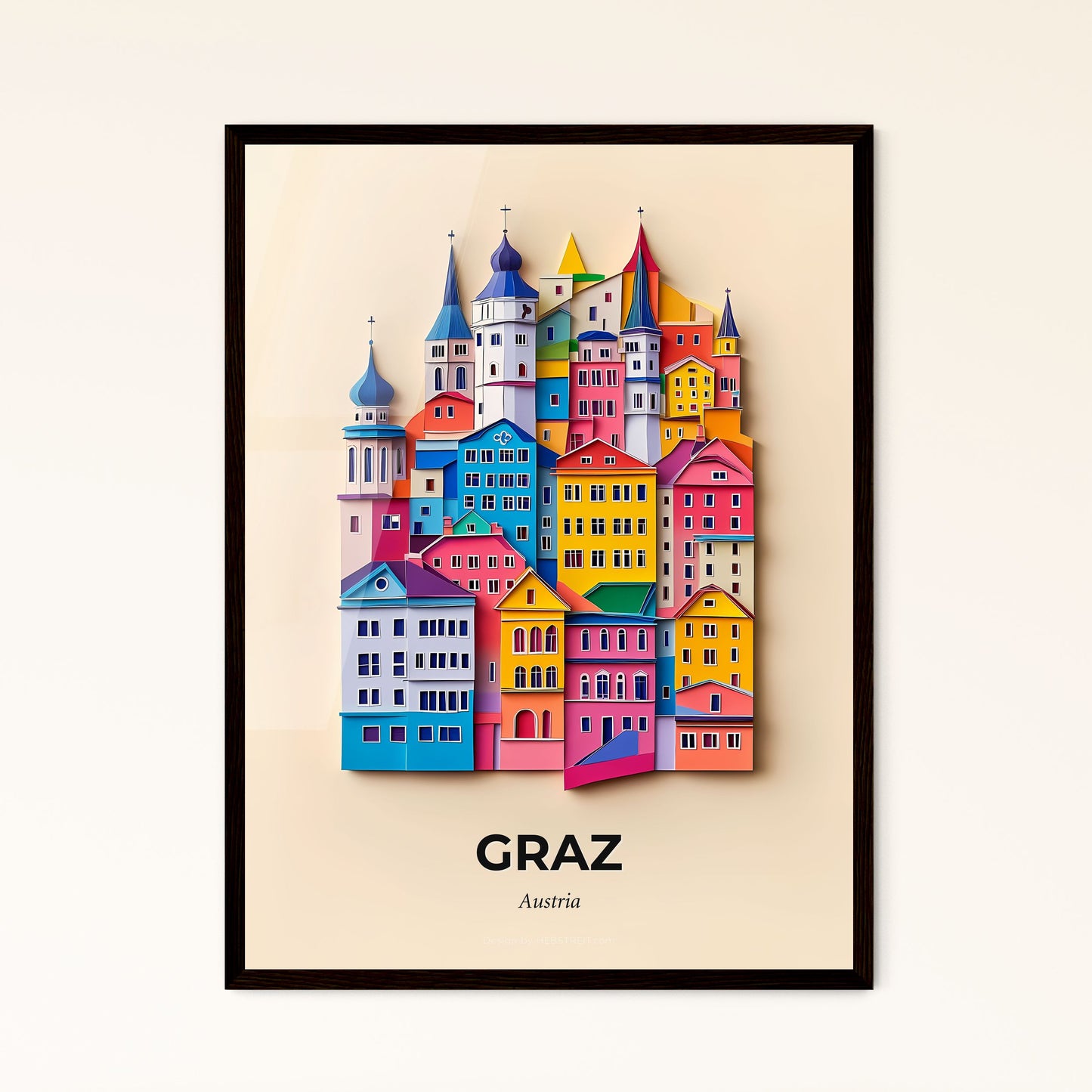 Vivid Graz, Austria - a colorful city with a clock on top of it